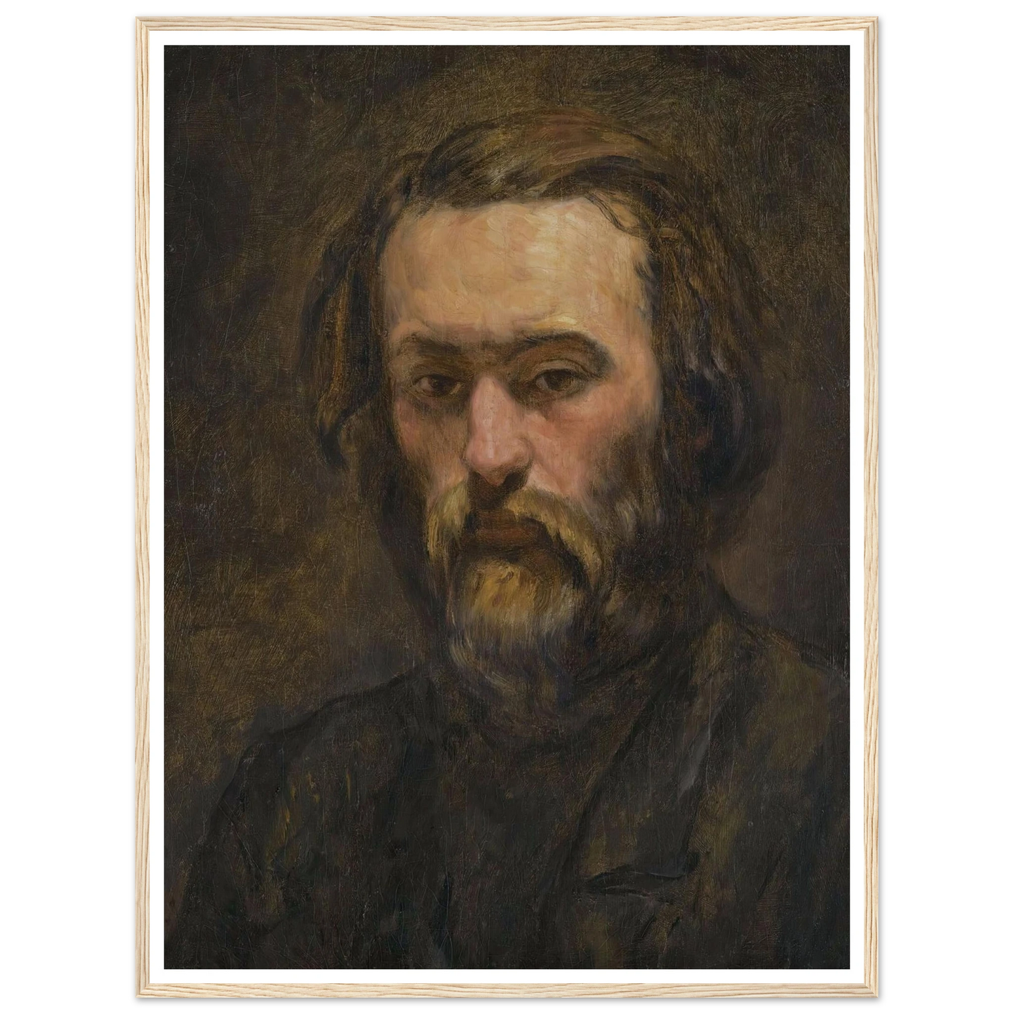 Portrait D’homme (circa 1862-64) Art Print | Paul Cezanne - Framed Poster - 30x40 cm / 12x16″ - Black frame