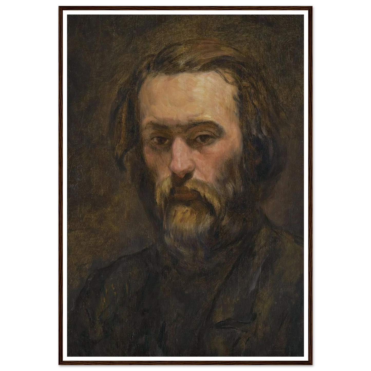 Portrait D’homme (circa 1862-64) Art Print | Paul Cezanne - Framed Poster - 30x40 cm / 12x16″ - Black frame