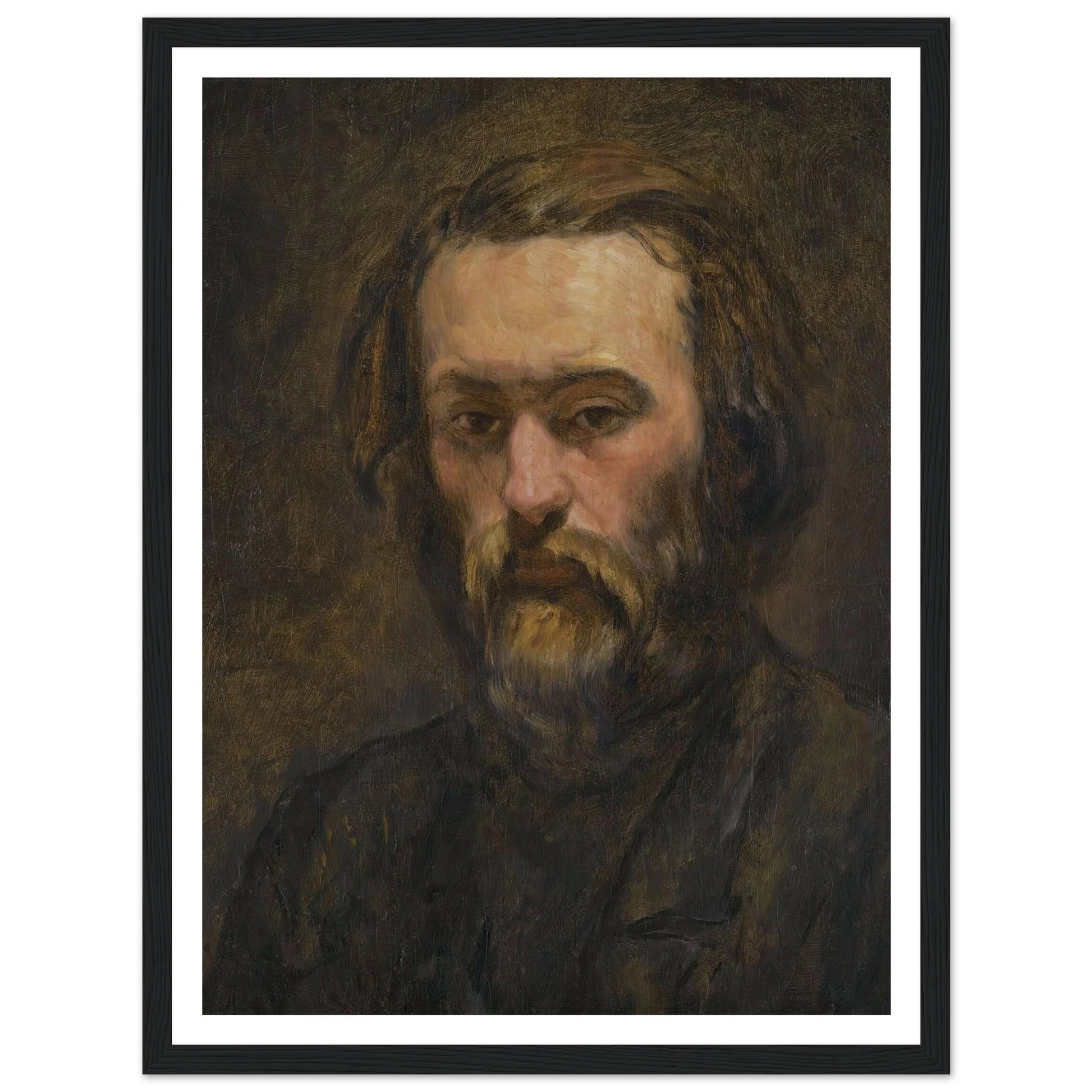Portrait D’homme (circa 1862-64) Art Print | Paul Cezanne - Framed Poster - 30x40 cm / 12x16″ - Black frame