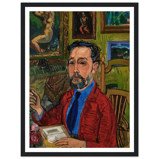 Portrait du poète Joachim Gasquet (1919) Art Print | Raoul Dufy - Framed Poster - 30x40 cm / 12x16″ - Black frame