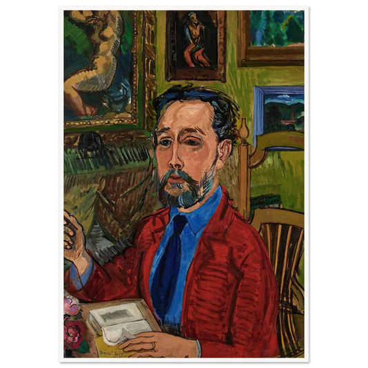 Portrait du poète Joachim Gasquet (1919) Art Print | Raoul Dufy - Framed Poster - 30x40 cm / 12x16″ - Black frame