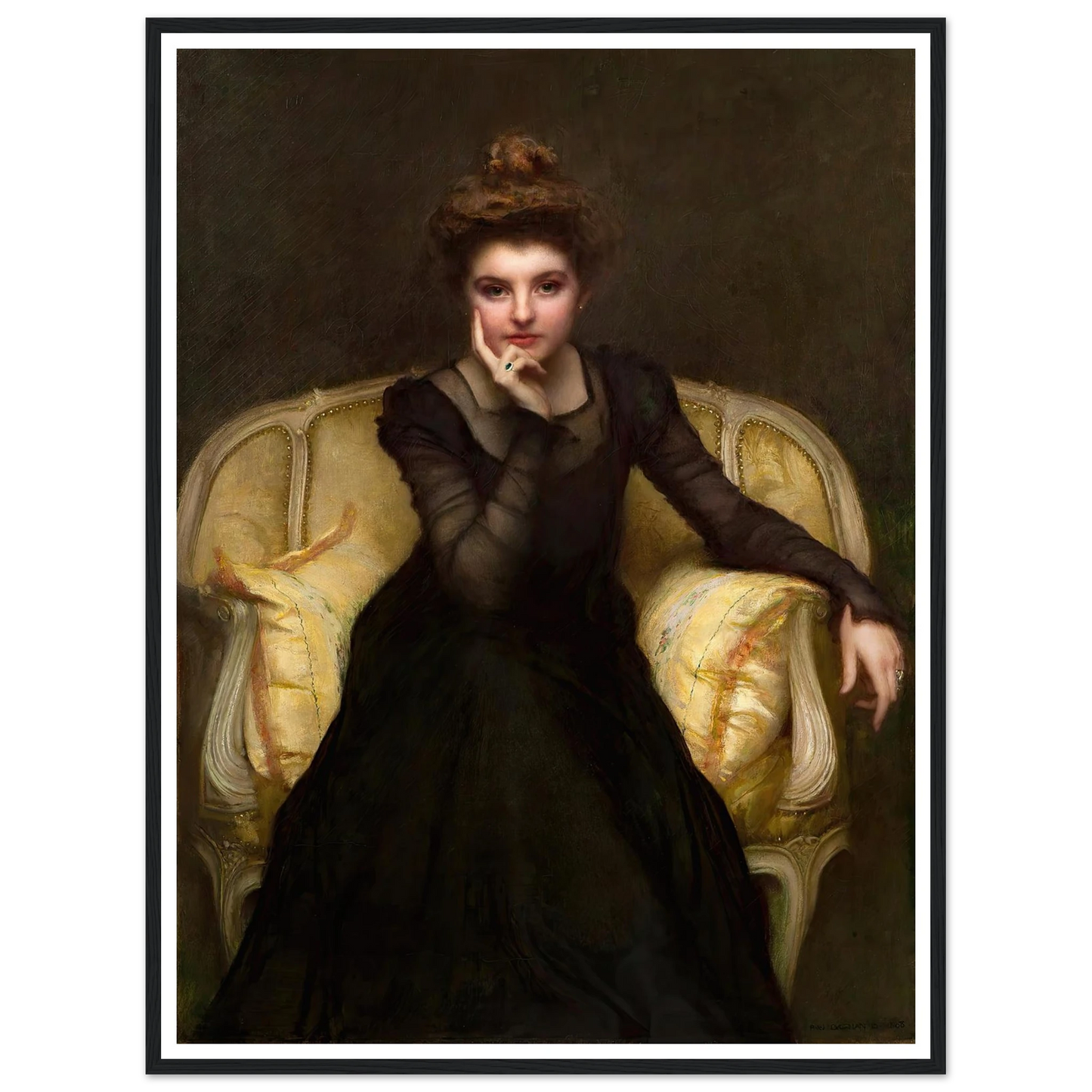 Portrait d’une élégante (1898) Art Print | Pascal Adolphe Jean Dagnan Bouveret - Framed Poster - 30x40 cm / 12x16″ - Black frame