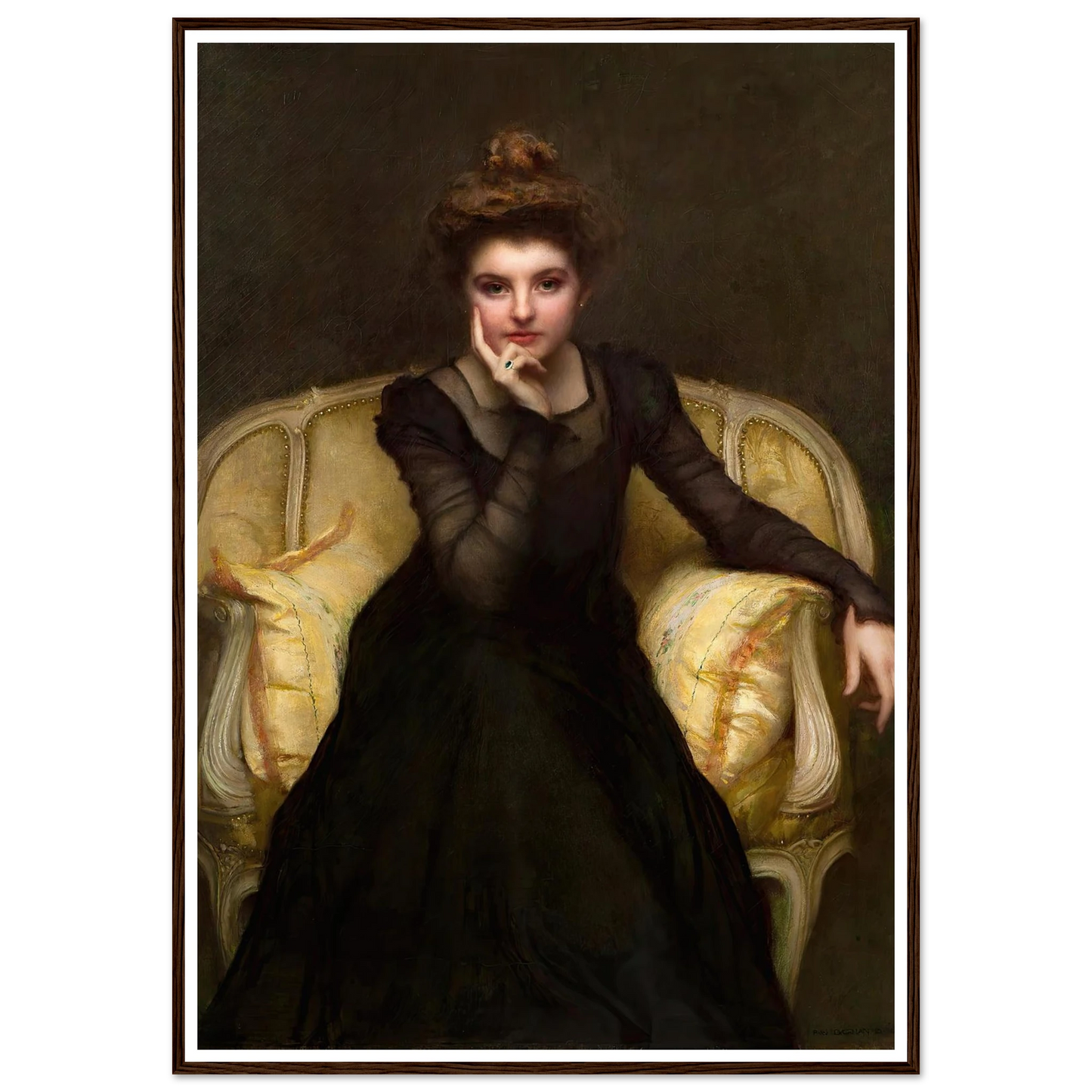 Portrait d’une élégante (1898) Art Print | Pascal Adolphe Jean Dagnan Bouveret - Framed Poster - 30x40 cm / 12x16″ - Black frame