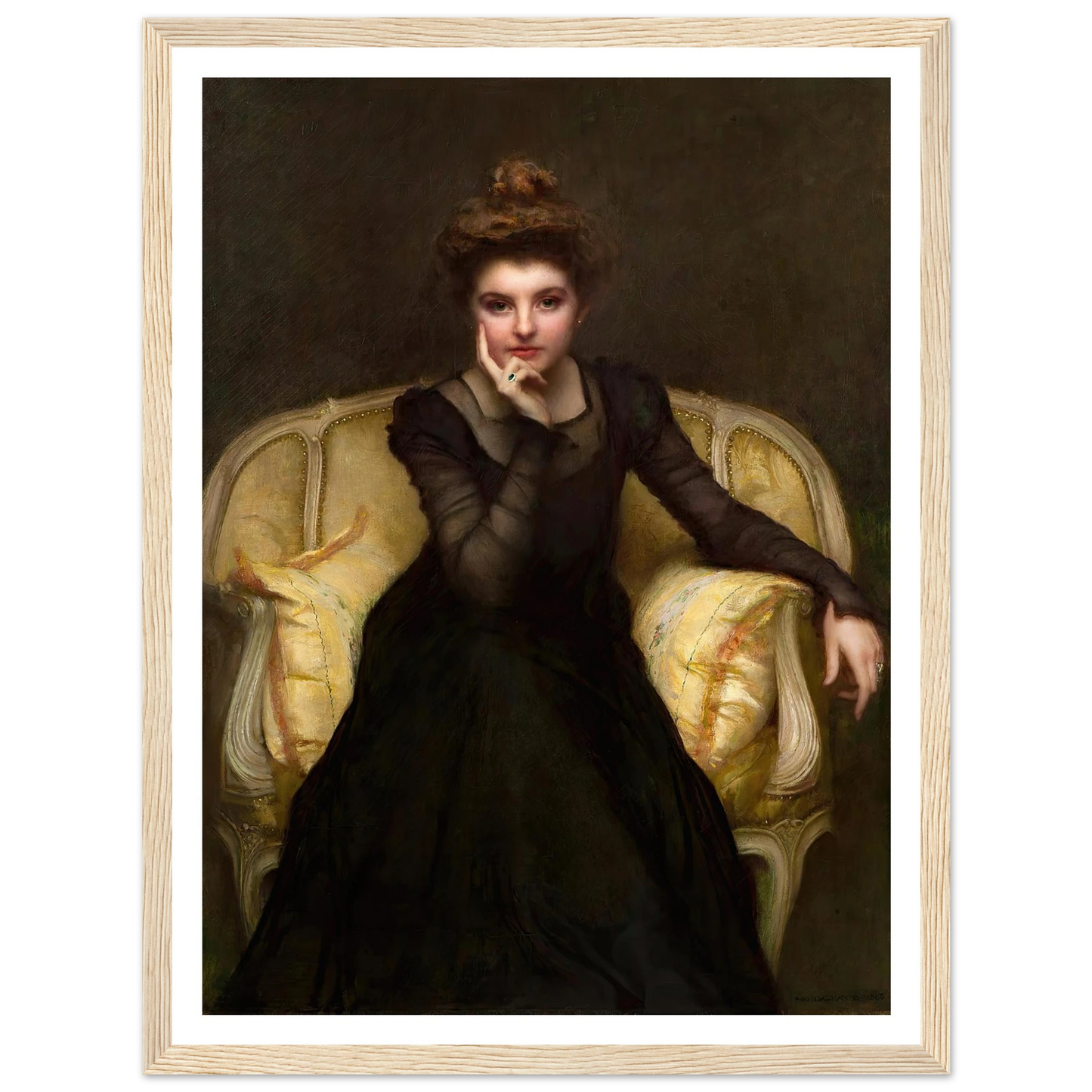 Portrait d’une élégante (1898) Art Print | Pascal Adolphe Jean Dagnan Bouveret - Framed Poster - 30x40 cm / 12x16″ - Black frame