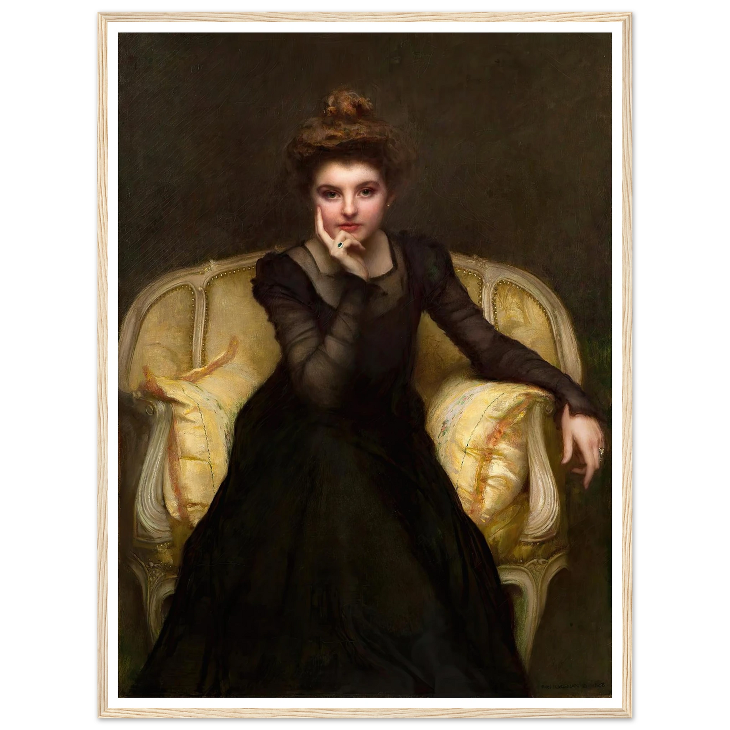 Portrait d’une élégante (1898) Art Print | Pascal Adolphe Jean Dagnan Bouveret - Framed Poster - 30x40 cm / 12x16″ - Black frame