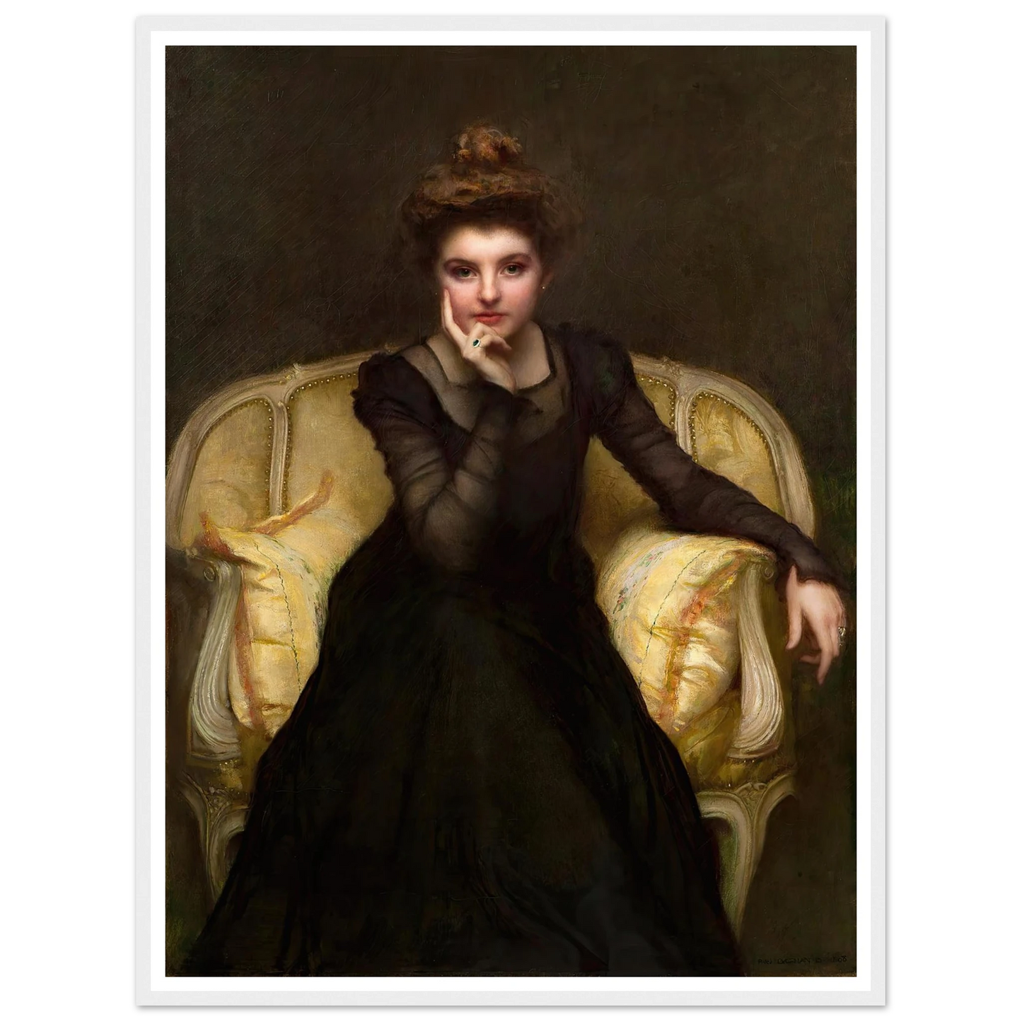 Portrait d’une élégante (1898) Art Print | Pascal Adolphe Jean Dagnan Bouveret - Framed Poster - 30x40 cm / 12x16″ - Black frame