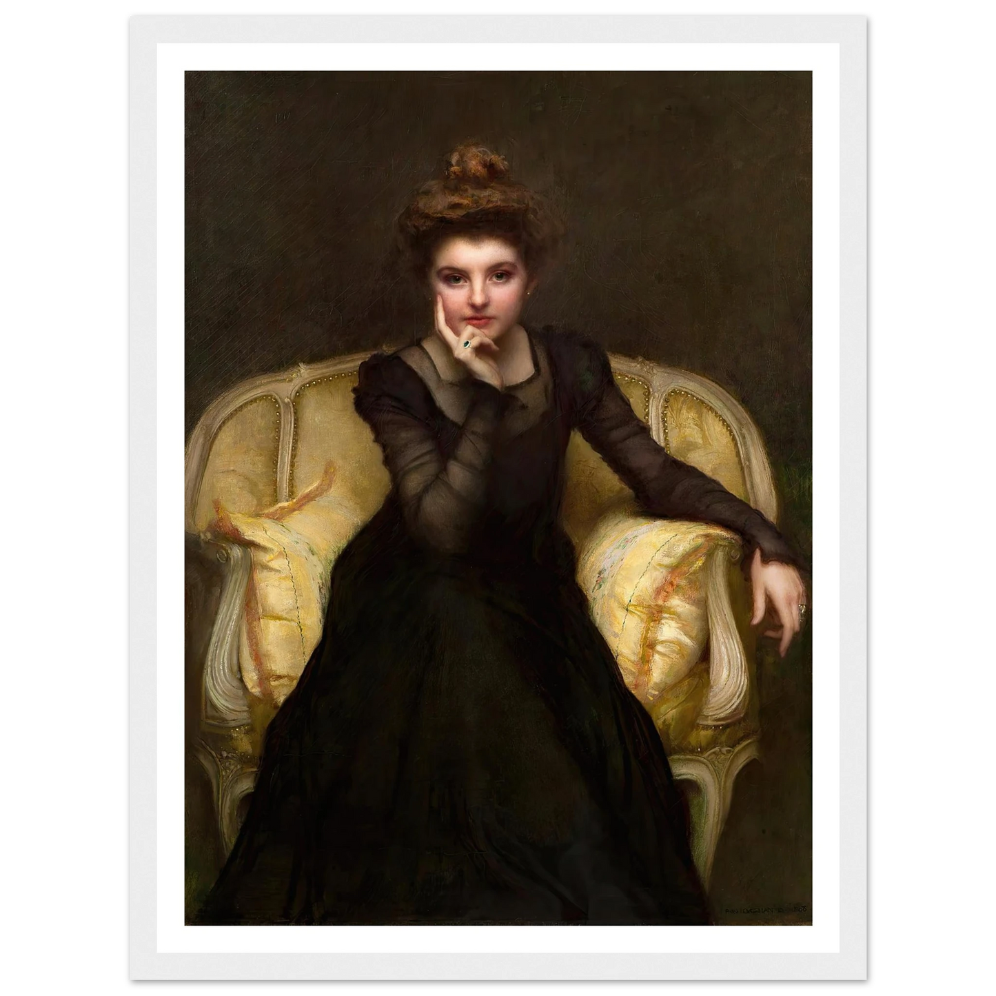 Portrait d’une élégante (1898) Art Print | Pascal Adolphe Jean Dagnan Bouveret - Framed Poster - 30x40 cm / 12x16″ - Black frame