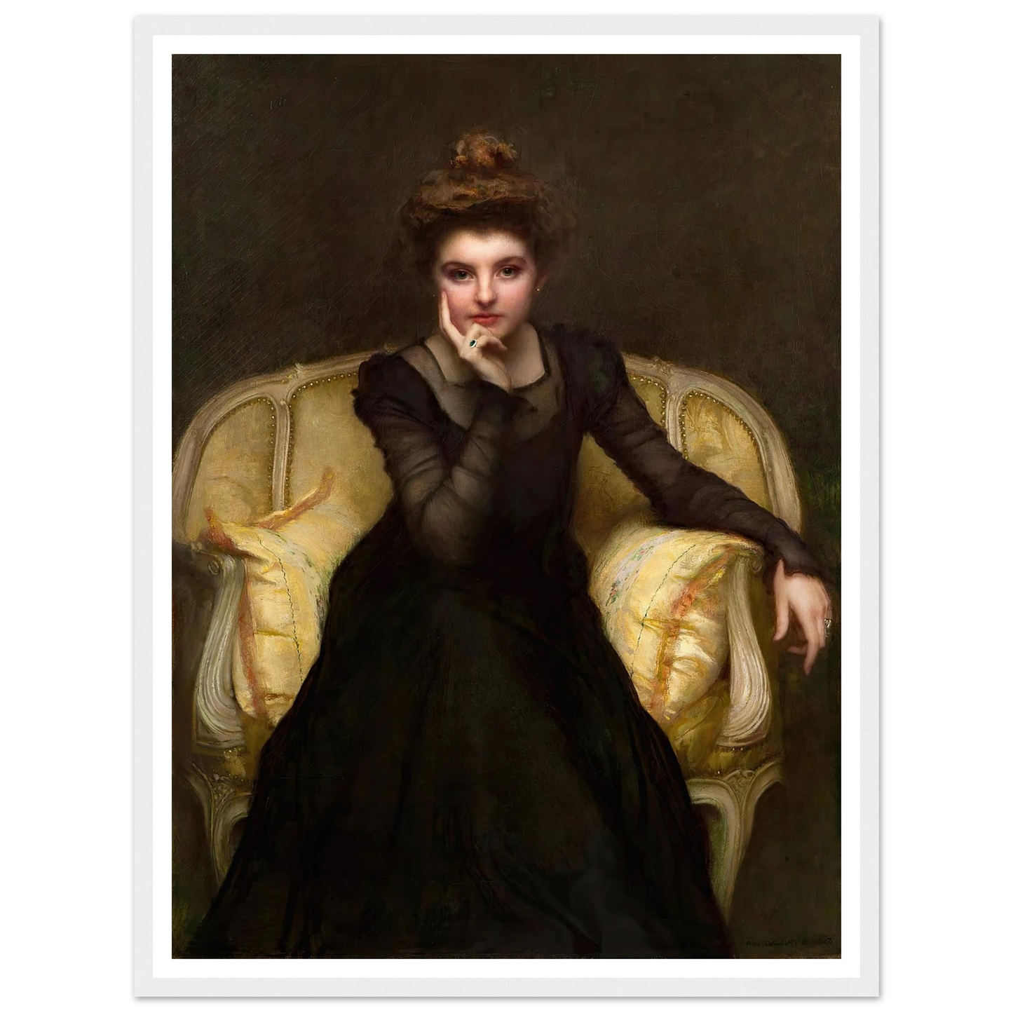 Portrait d’une élégante (1898) Art Print | Pascal Adolphe Jean Dagnan Bouveret - Framed Poster - 30x40 cm / 12x16″ - Black frame