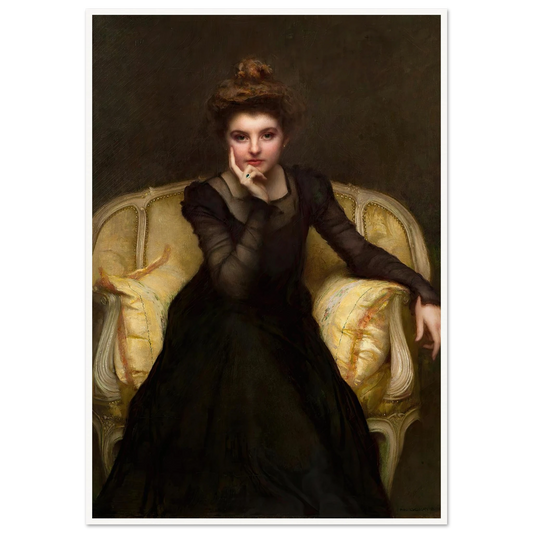 Portrait d’une élégante (1898) Art Print | Pascal Adolphe Jean Dagnan Bouveret - Framed Poster - 30x40 cm / 12x16″ - Black frame