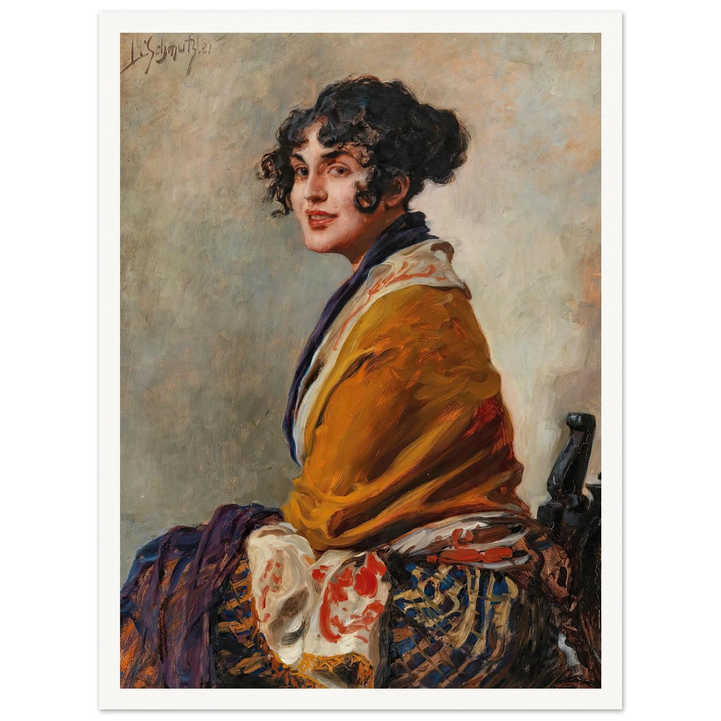 Portrait Lili Marberg Art Print | Leopold Schmutzler - Framed Poster - 30x40 cm / 12x16″ - Black frame