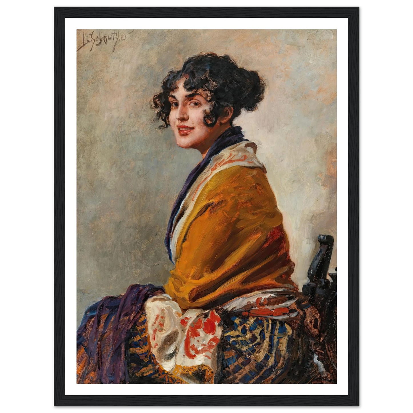 Portrait Lili Marberg Art Print | Leopold Schmutzler - Framed Poster - 30x40 cm / 12x16″ - Black frame