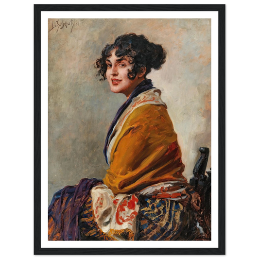 Portrait Lili Marberg Art Print | Leopold Schmutzler - Framed Poster - 30x40 cm / 12x16″ - Black frame