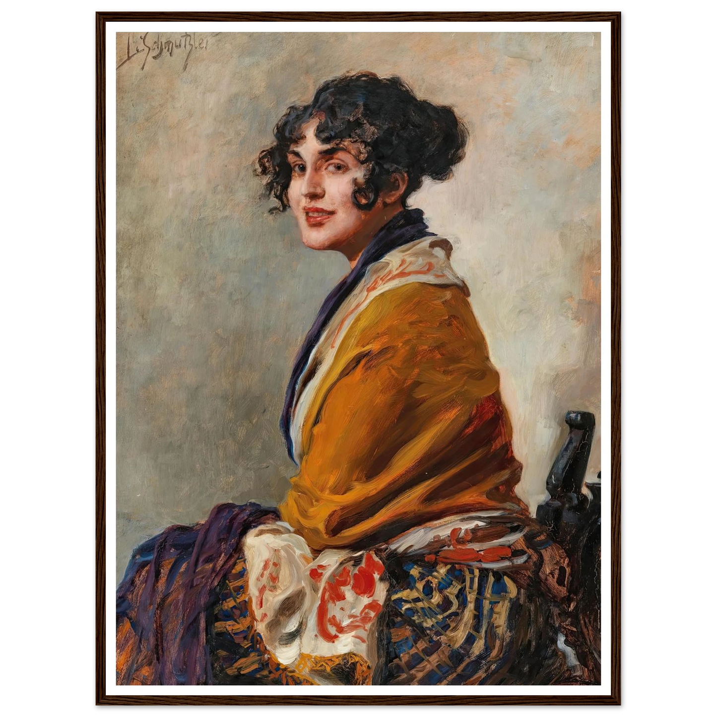 Portrait Lili Marberg Art Print | Leopold Schmutzler - Framed Poster - 30x40 cm / 12x16″ - Black frame