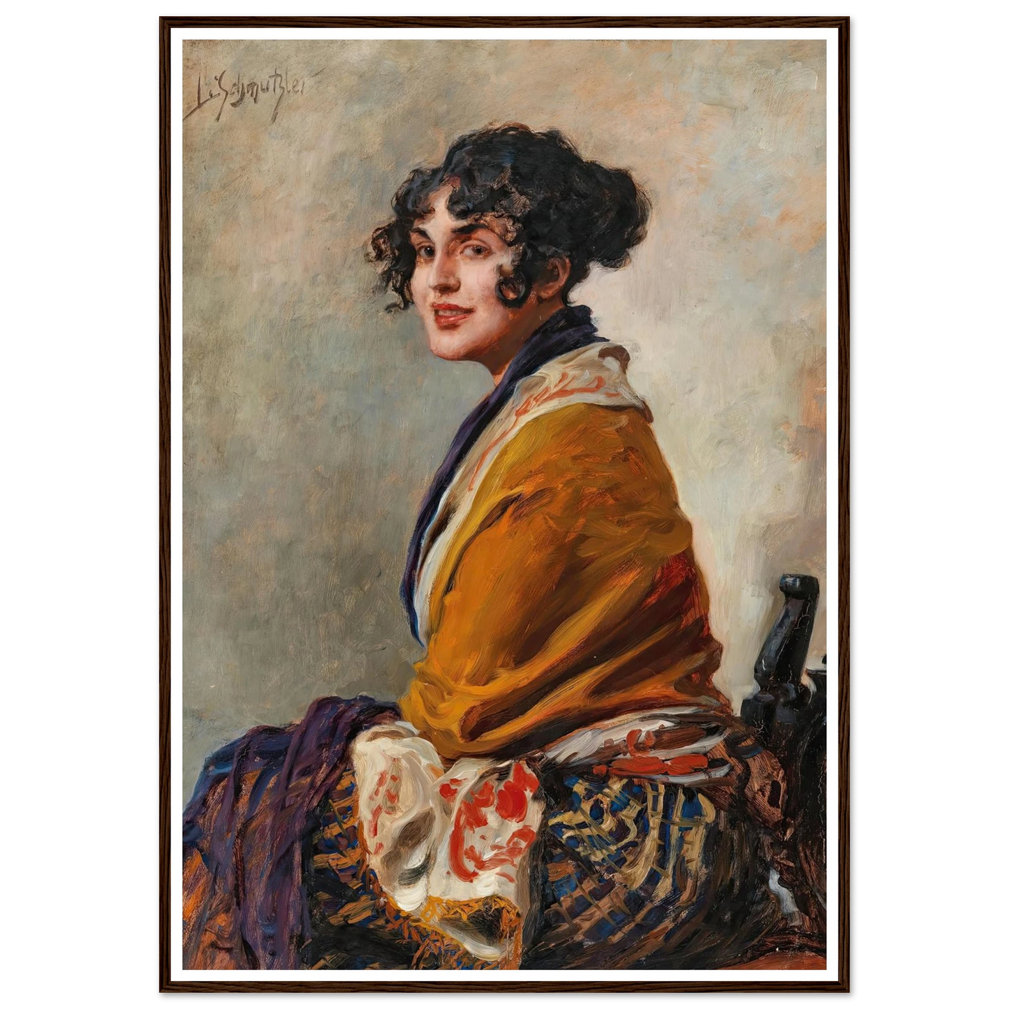 Portrait Lili Marberg Art Print | Leopold Schmutzler - Framed Poster - 30x40 cm / 12x16″ - Black frame