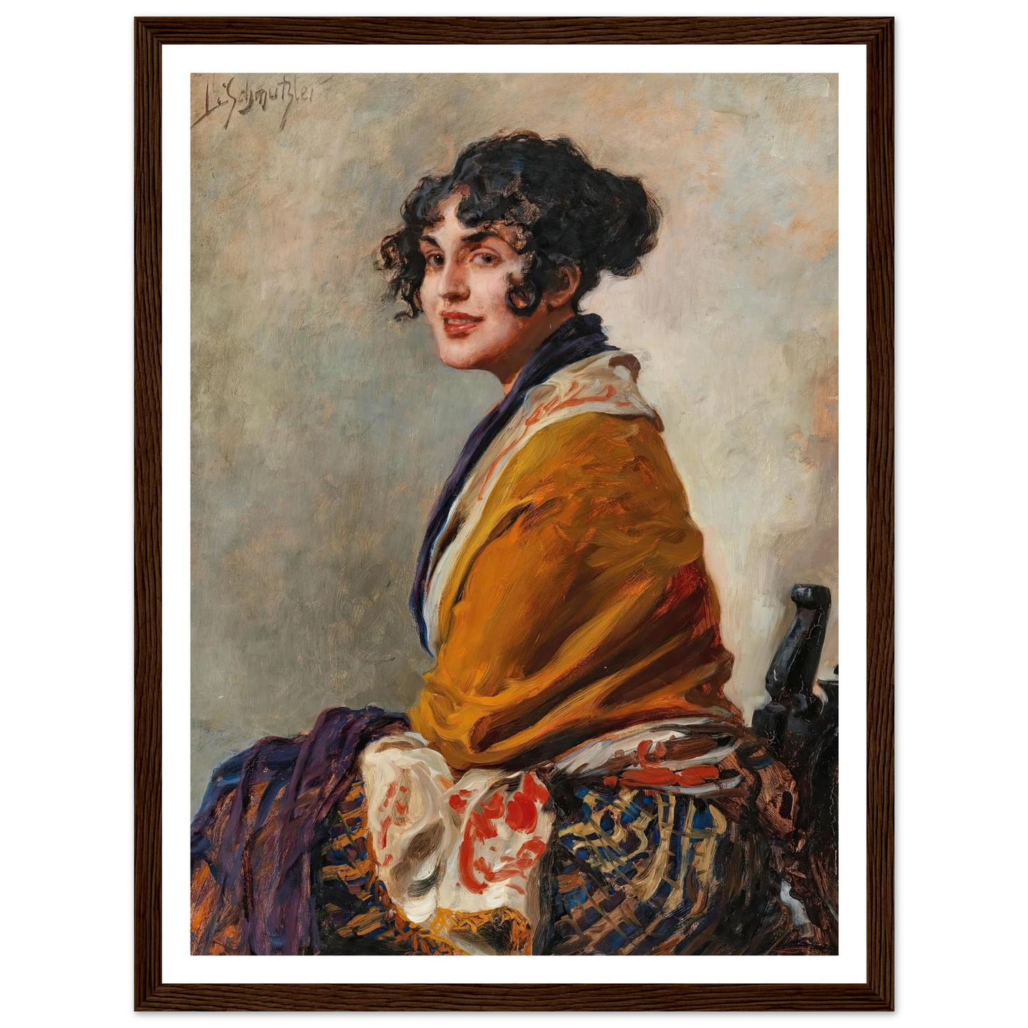 Portrait Lili Marberg Art Print | Leopold Schmutzler - Framed Poster - 30x40 cm / 12x16″ - Black frame
