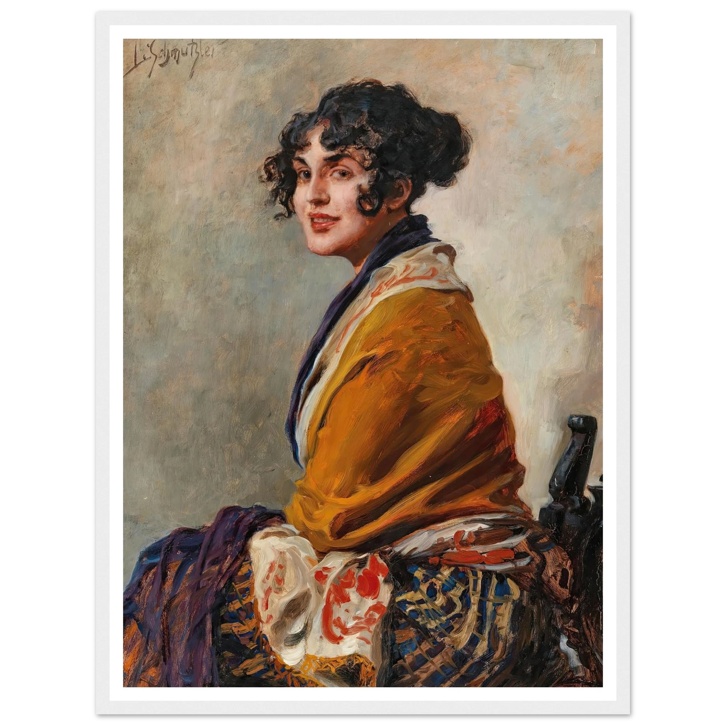 Portrait Lili Marberg Art Print | Leopold Schmutzler - Framed Poster - 30x40 cm / 12x16″ - Black frame