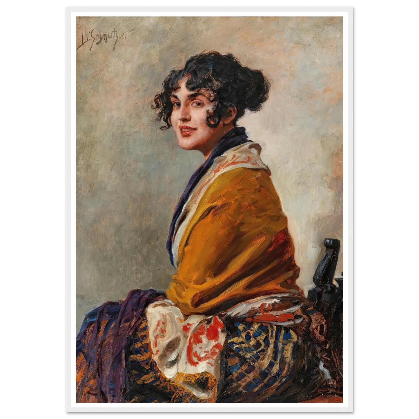 Portrait Lili Marberg Art Print | Leopold Schmutzler - Framed Poster - 30x40 cm / 12x16″ - Black frame