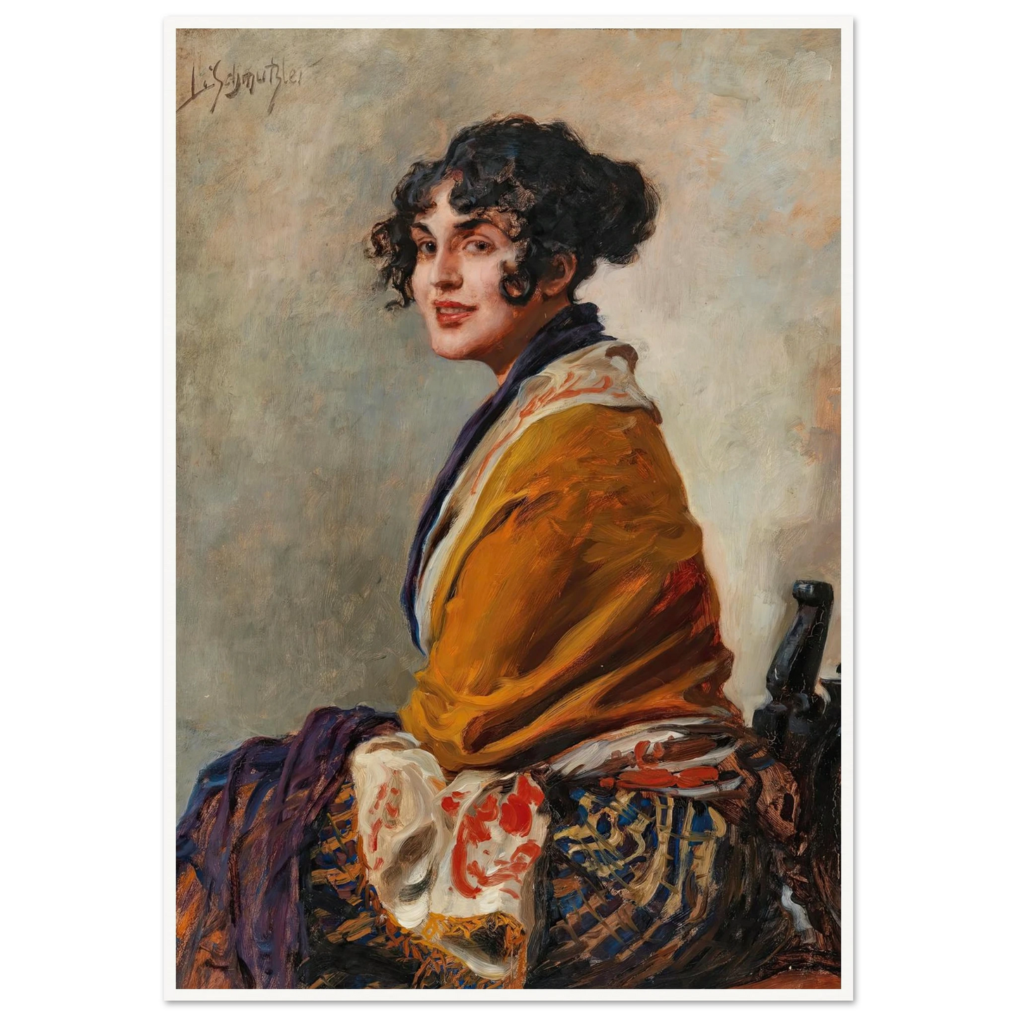 Portrait Lili Marberg Art Print | Leopold Schmutzler - Framed Poster - 30x40 cm / 12x16″ - Black frame