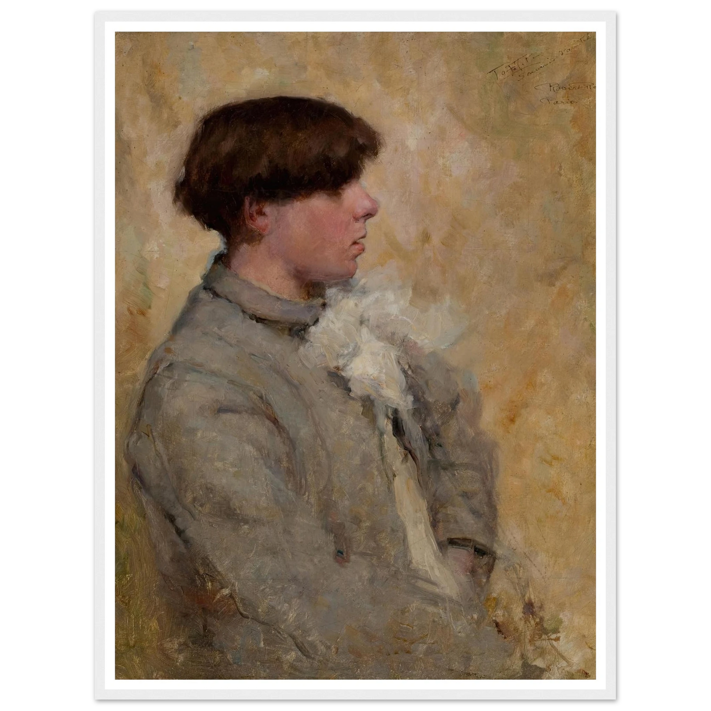 Portrait of a Boy (circa 1885-1889) Art Print | Robert Reid - Framed Poster - 30x40 cm / 12x16″ - Black frame