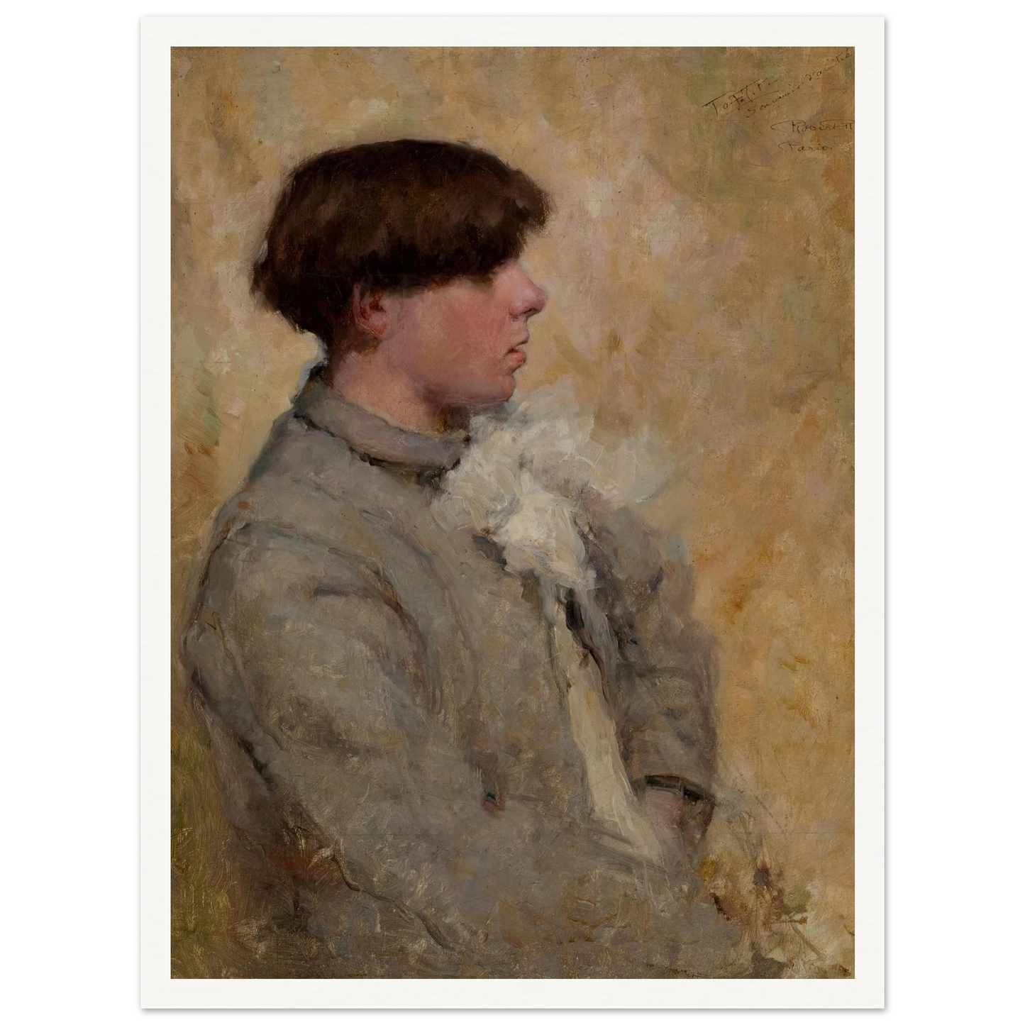 Portrait of a Boy (circa 1885-1889) Art Print | Robert Reid - Framed Poster - 30x40 cm / 12x16″ - Black frame