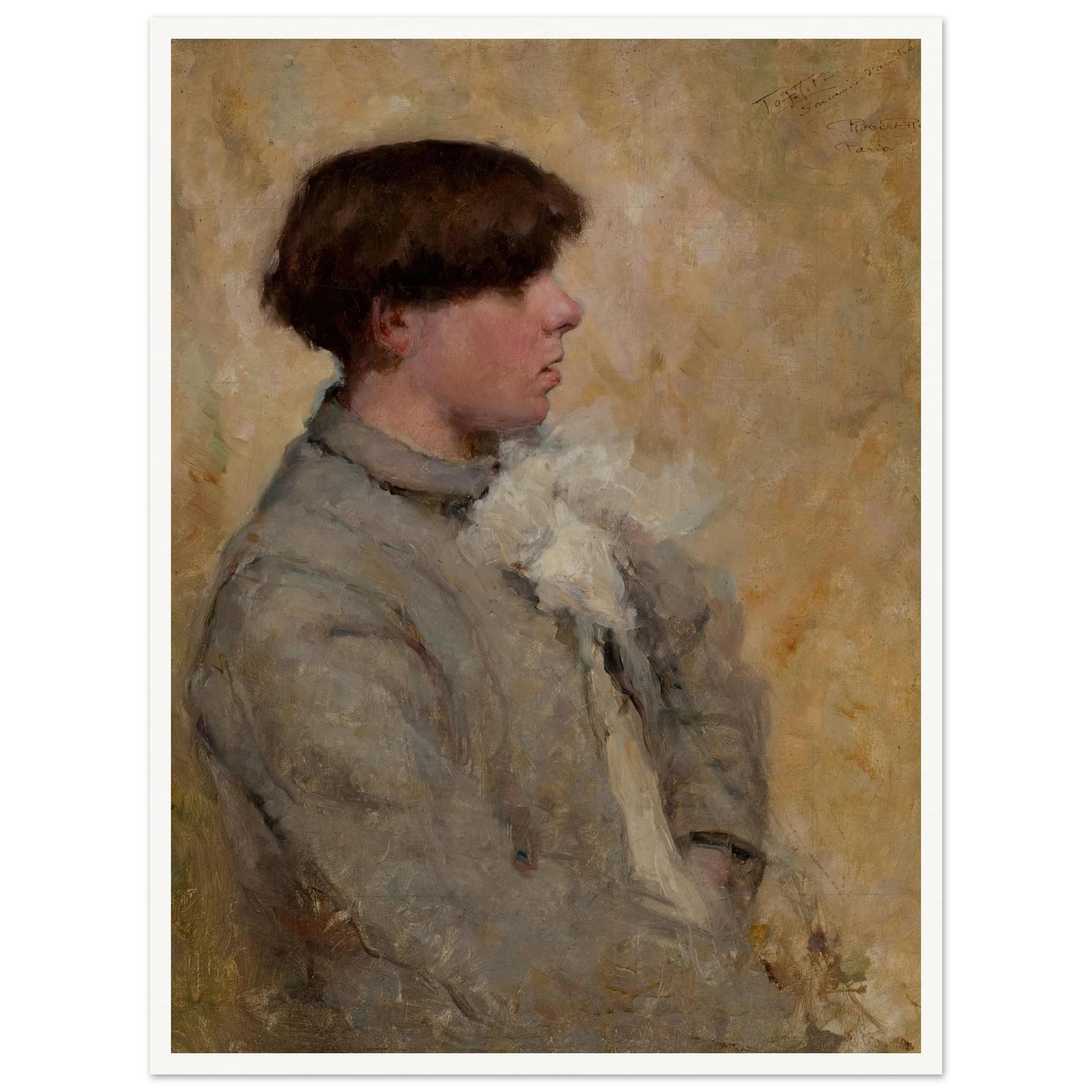 Portrait of a Boy (circa 1885-1889) Art Print | Robert Reid - Framed Poster - 30x40 cm / 12x16″ - Black frame