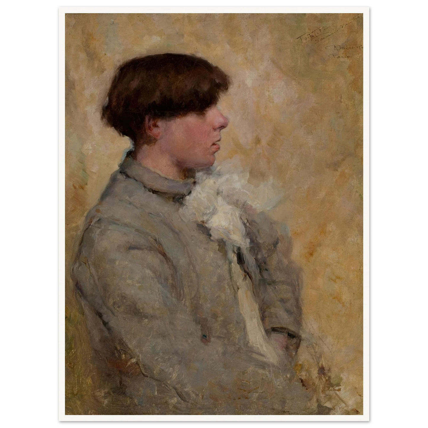 Portrait of a Boy (circa 1885-1889) Art Print | Robert Reid - Framed Poster - 30x40 cm / 12x16″ - Black frame