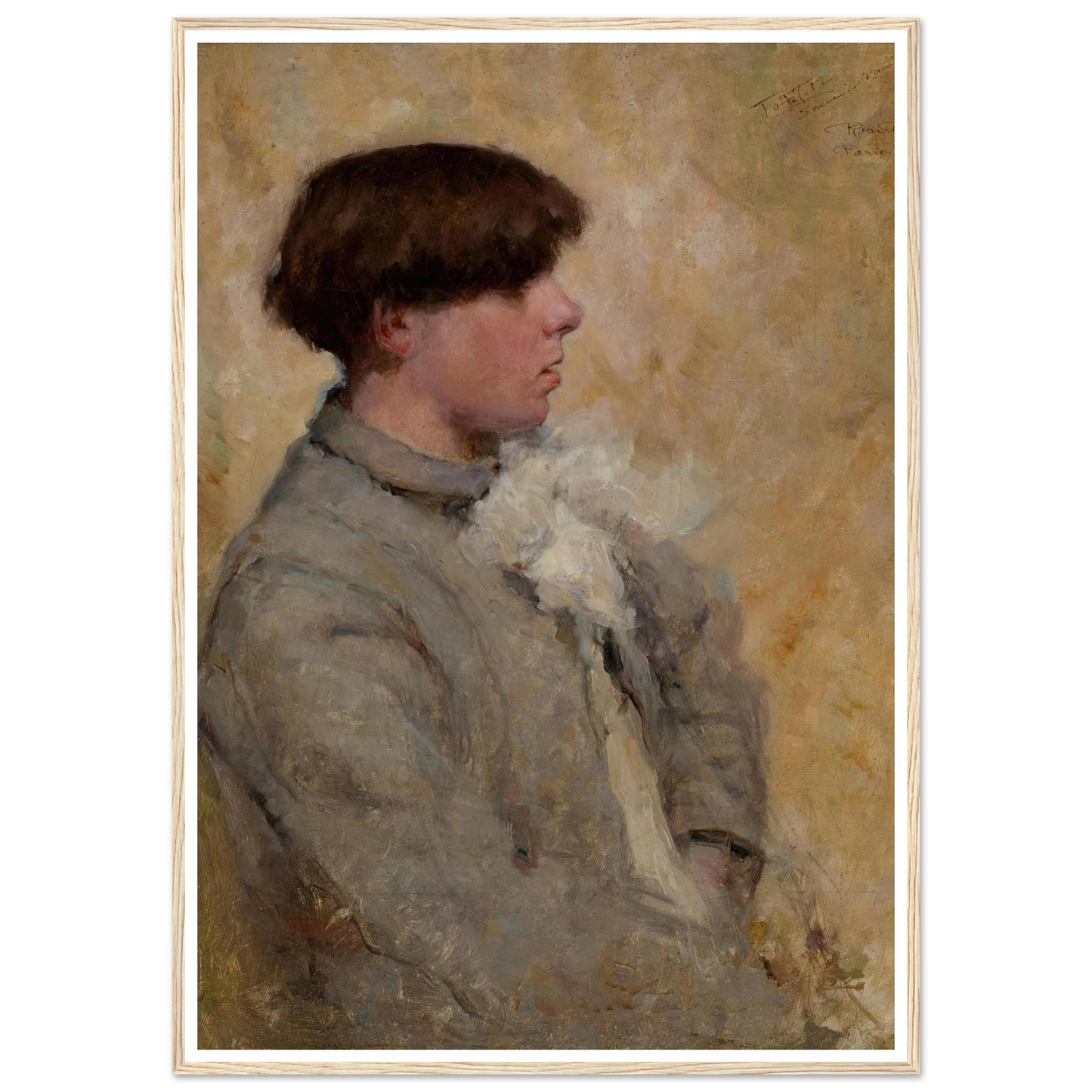Portrait of a Boy (circa 1885-1889) Art Print | Robert Reid - Framed Poster - 30x40 cm / 12x16″ - Black frame
