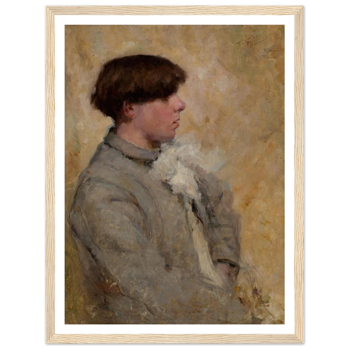 Portrait of a Boy (circa 1885-1889) Art Print | Robert Reid - Framed Poster - 30x40 cm / 12x16″ - Black frame