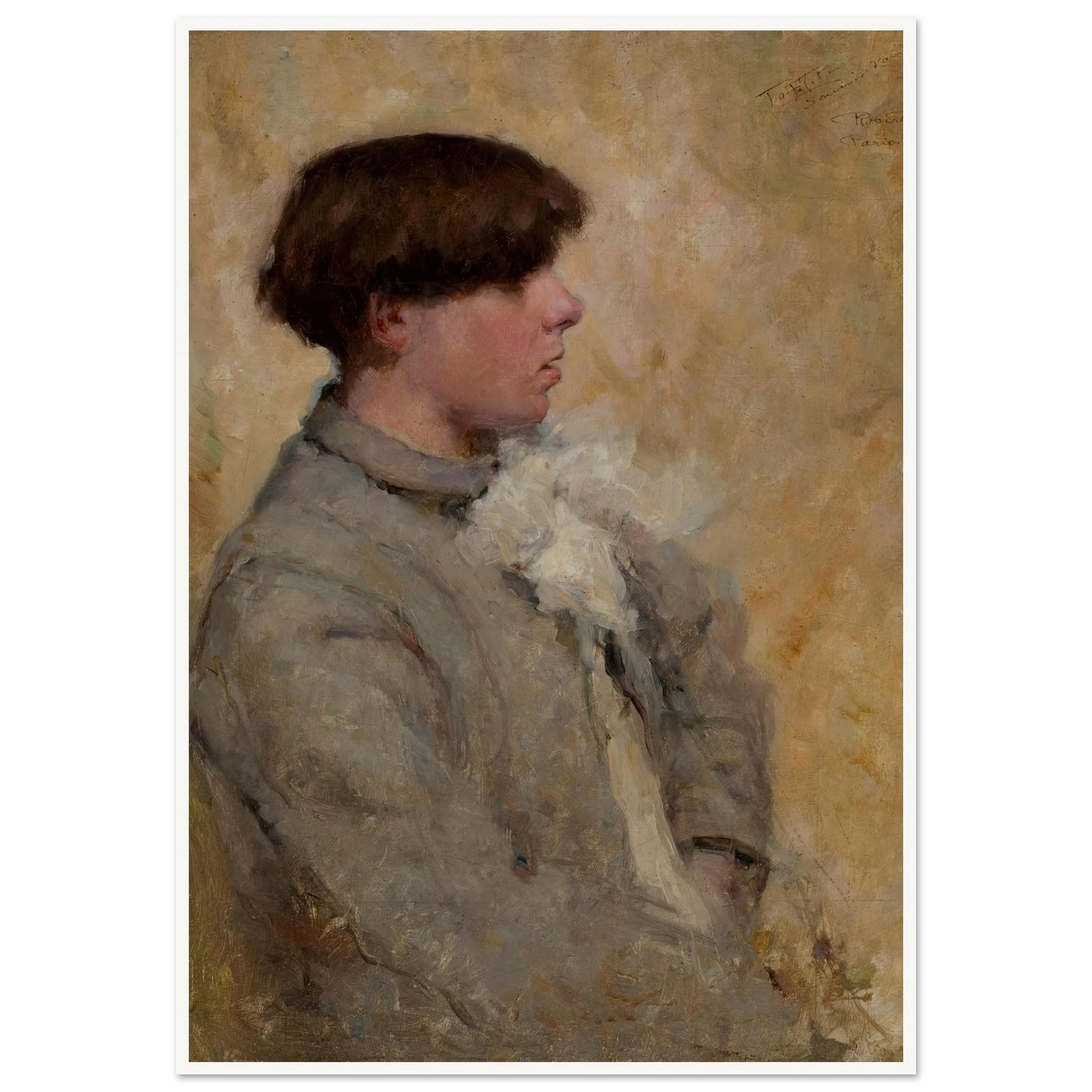 Portrait of a Boy (circa 1885-1889) Art Print | Robert Reid - Framed Poster - 30x40 cm / 12x16″ - Black frame