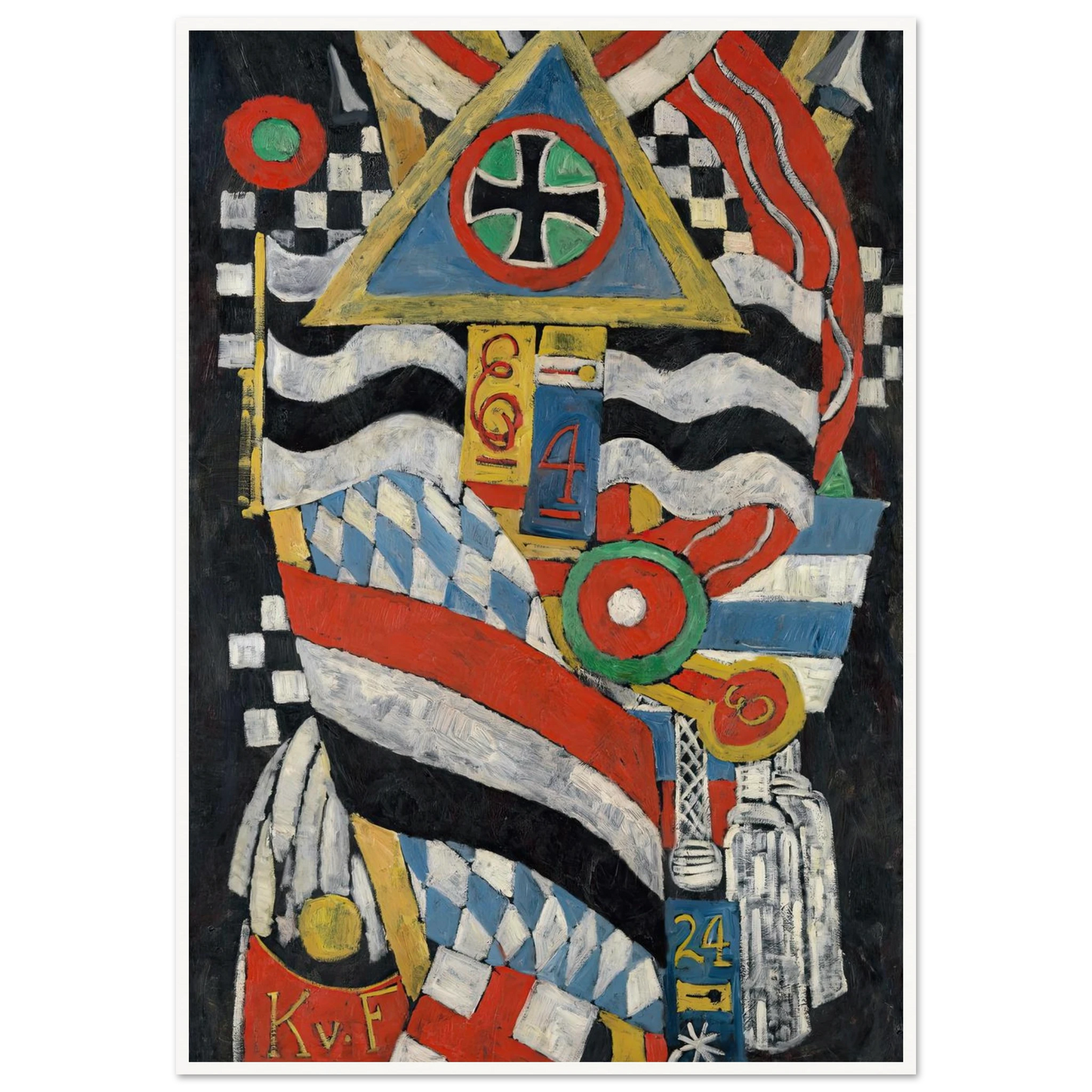 Portrait of a German Officer (1914) Art Print | Marsden Hartley - Framed Poster - 30x40 cm / 12x16″ - Black frame