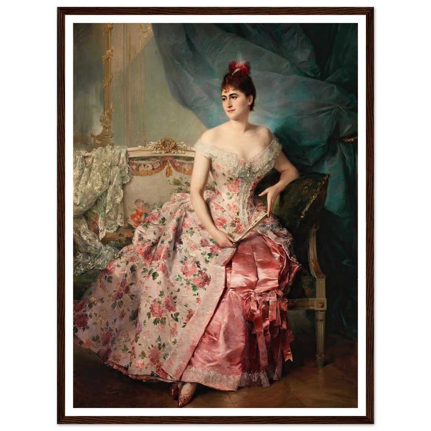 Portrait of a Lady Art Print | Raimundo de Madrazo y Garreta - Framed Poster - 30x40 cm / 12x16″ - Black frame