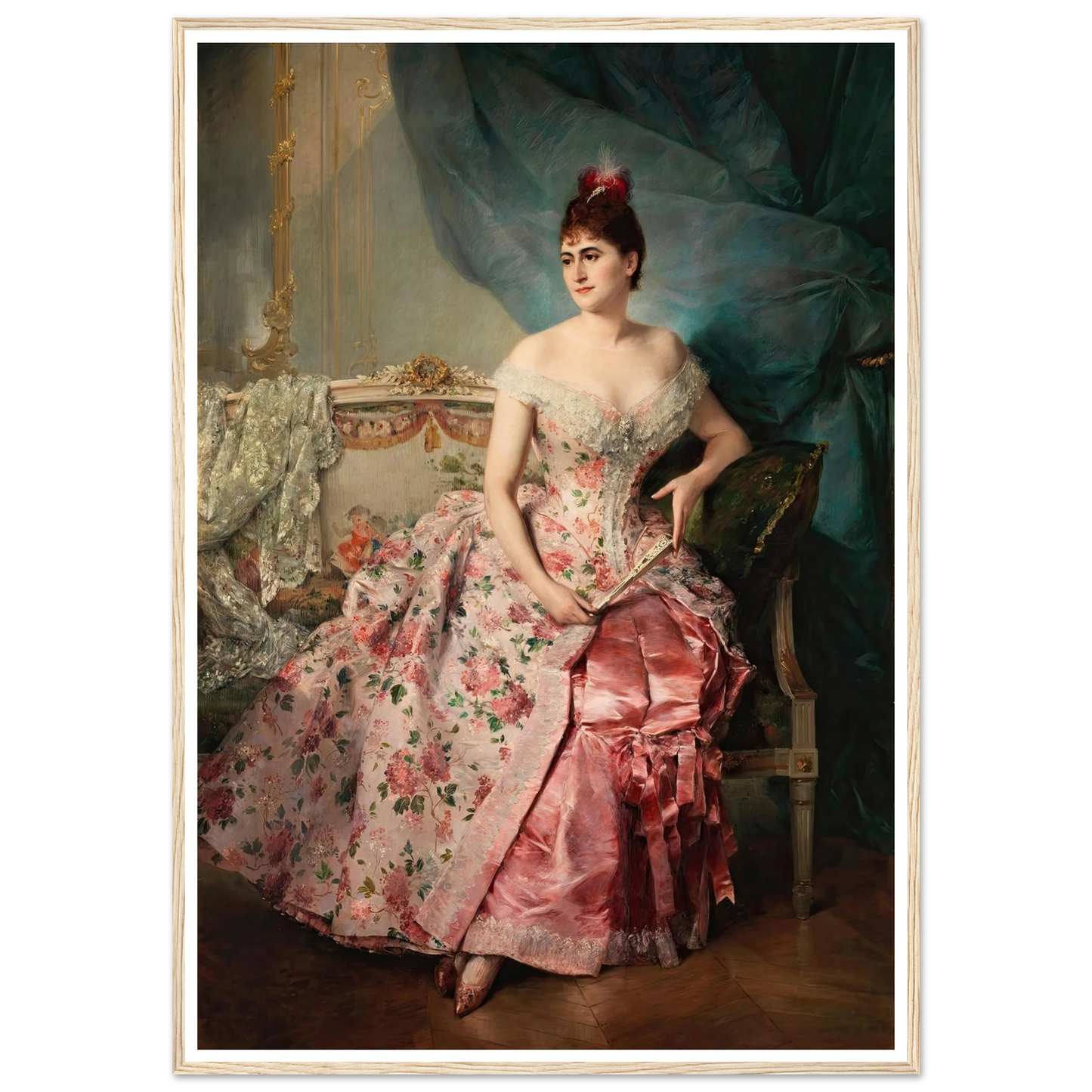 Portrait of a Lady Art Print | Raimundo de Madrazo y Garreta - Framed Poster - 30x40 cm / 12x16″ - Black frame