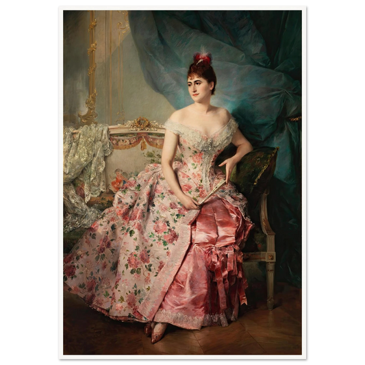 Portrait of a Lady Art Print | Raimundo de Madrazo y Garreta - Framed Poster - 30x40 cm / 12x16″ - Black frame