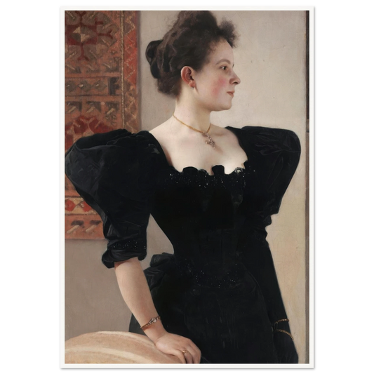 Portrait of a lady (Marie Breunig) (1894) Art Print | Gustav Klimt - Framed Poster - 30x40 cm / 12x16″ - Black frame