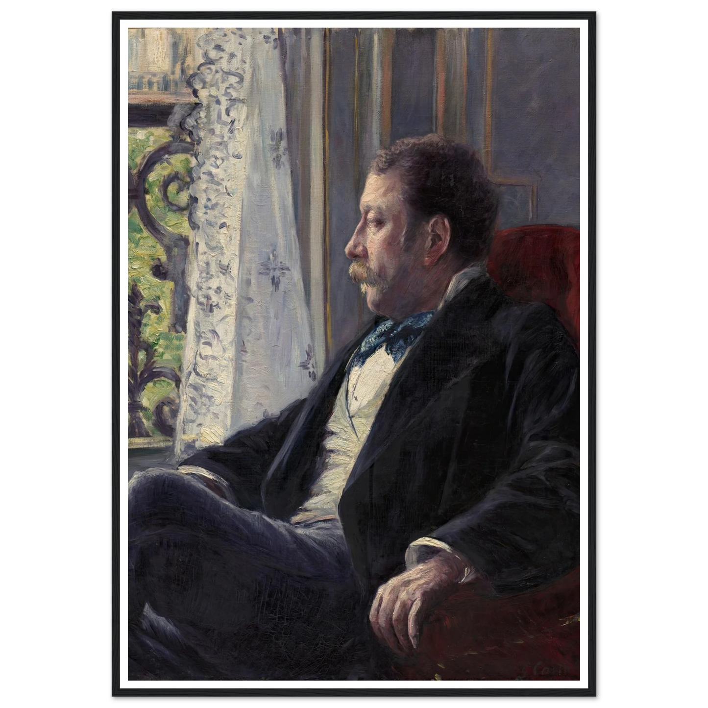 Portrait of a Man (1880) Art Print | Gustave Caillebotte - Framed Poster - 30x40 cm / 12x16″ - Black frame