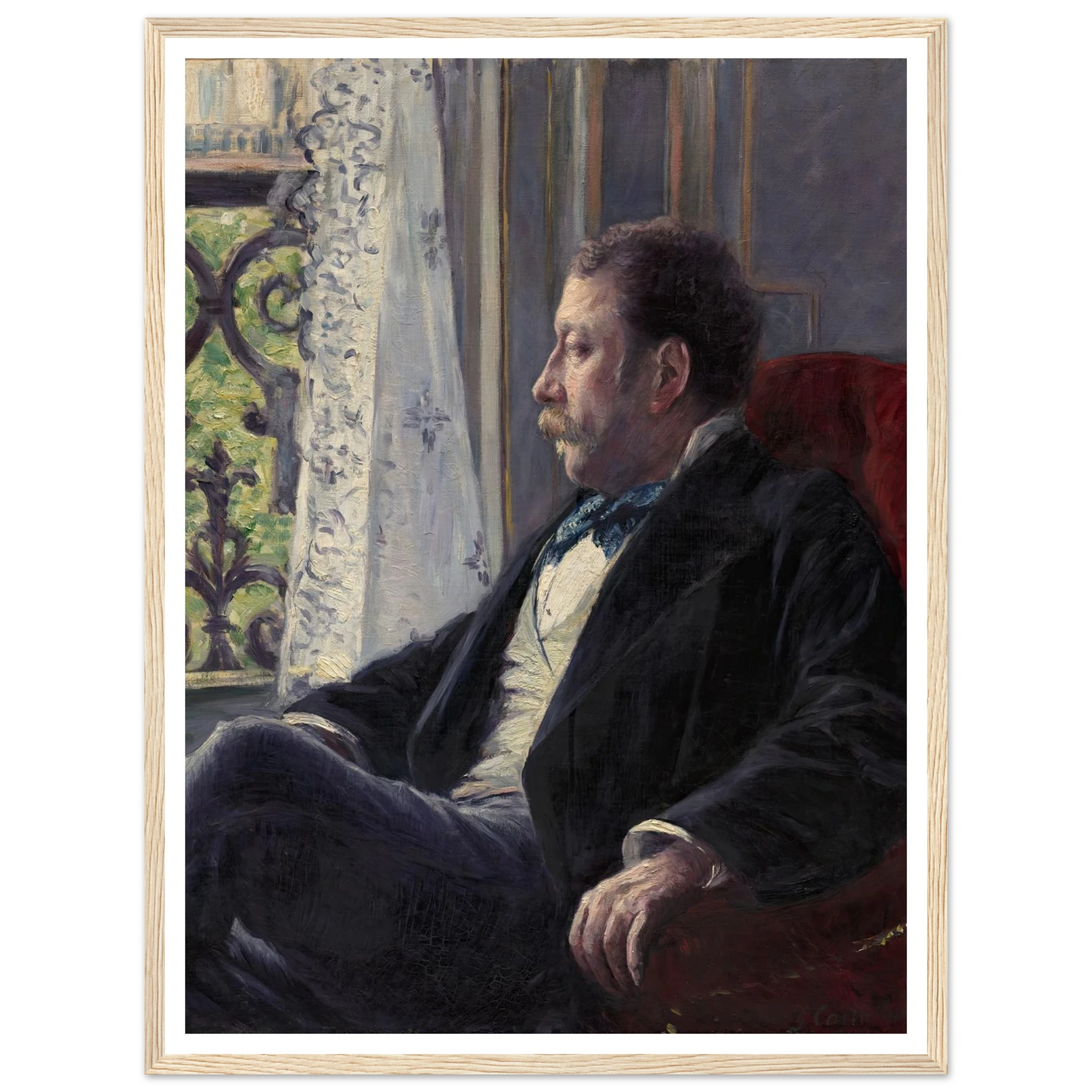 Portrait of a Man (1880) Art Print | Gustave Caillebotte - Framed Poster - 30x40 cm / 12x16″ - Black frame