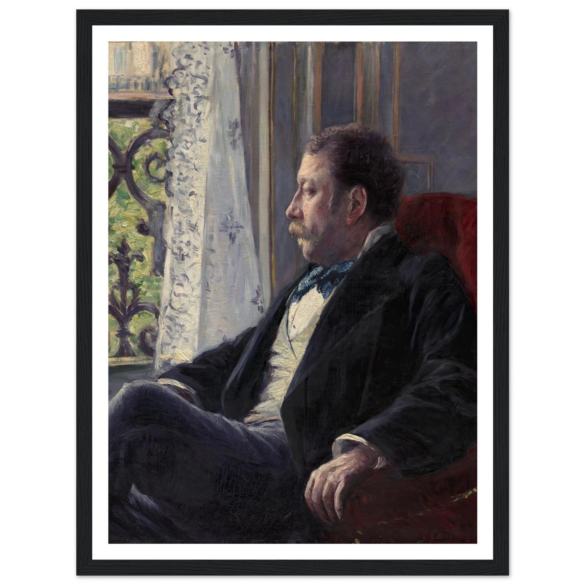 Portrait of a Man (1880) Art Print | Gustave Caillebotte - Framed Poster - 30x40 cm / 12x16″ - Black frame