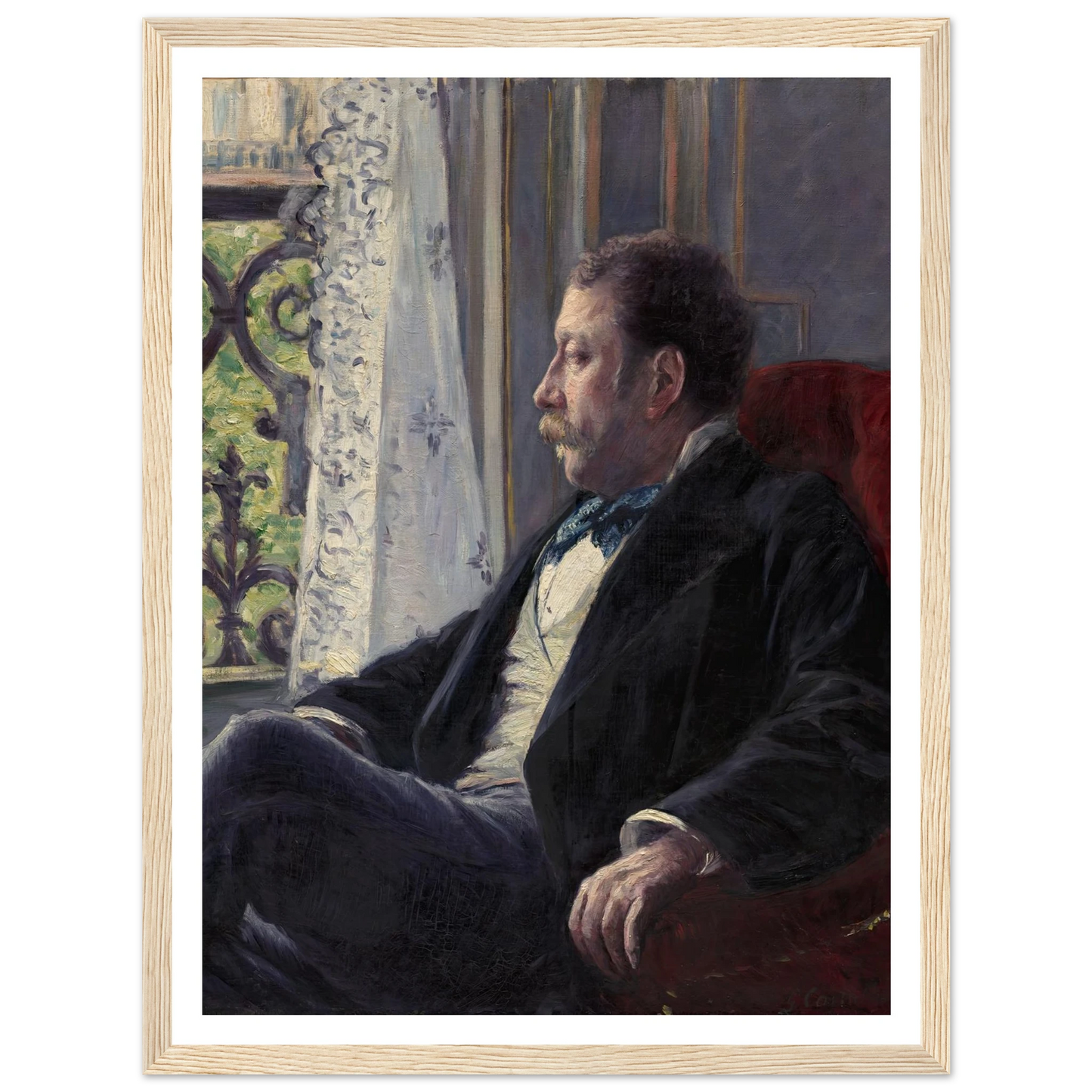 Portrait of a Man (1880) Art Print | Gustave Caillebotte - Framed Poster - 30x40 cm / 12x16″ - Black frame
