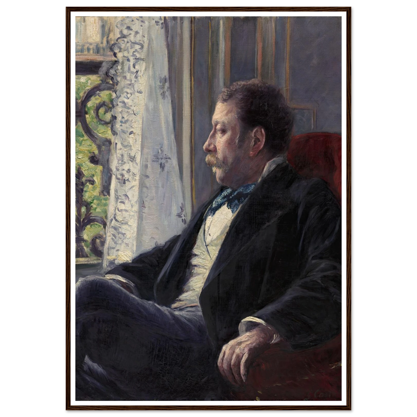 Portrait of a Man (1880) Art Print | Gustave Caillebotte - Framed Poster - 30x40 cm / 12x16″ - Black frame
