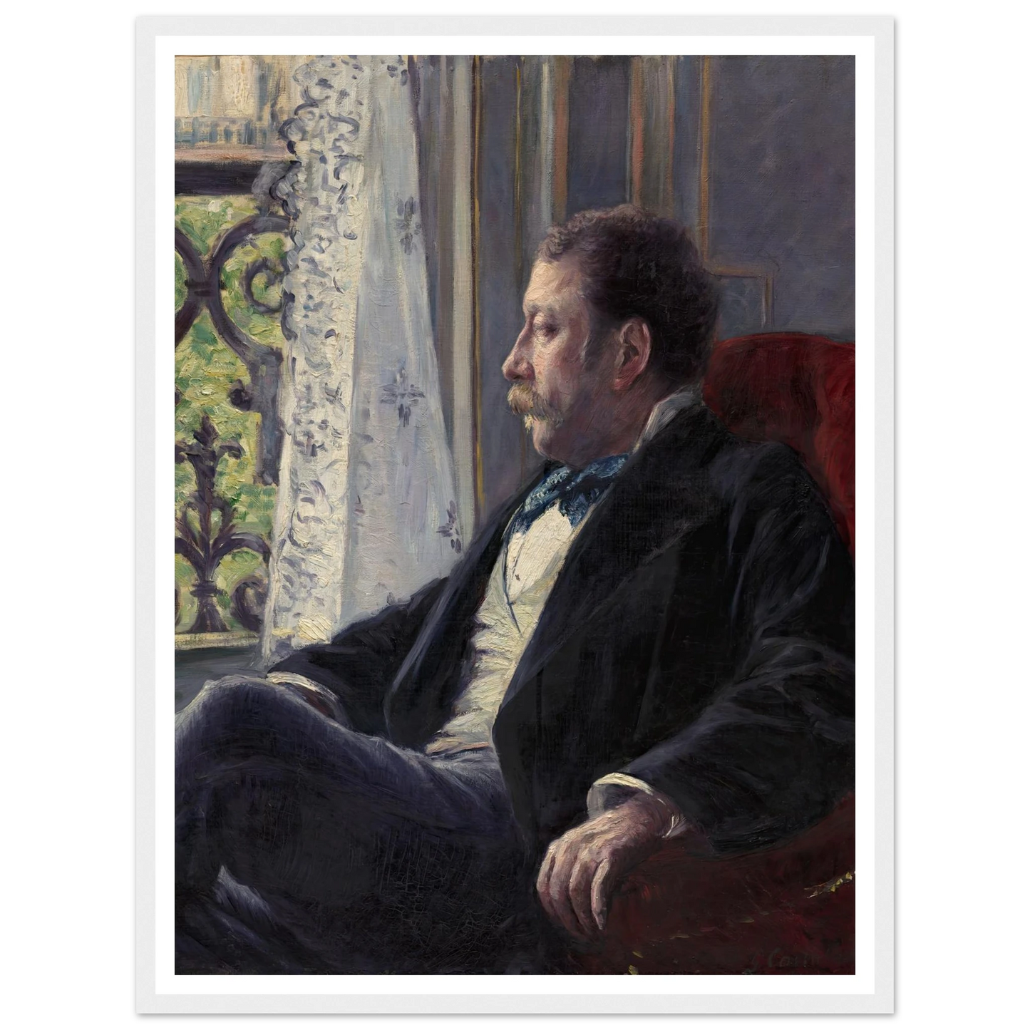 Portrait of a Man (1880) Art Print | Gustave Caillebotte - Framed Poster - 30x40 cm / 12x16″ - Black frame