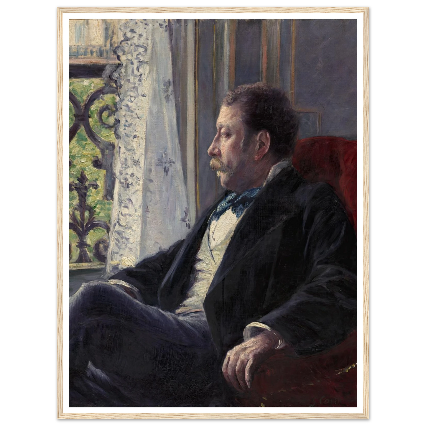 Portrait of a Man (1880) Art Print | Gustave Caillebotte - Framed Poster - 30x40 cm / 12x16″ - Black frame