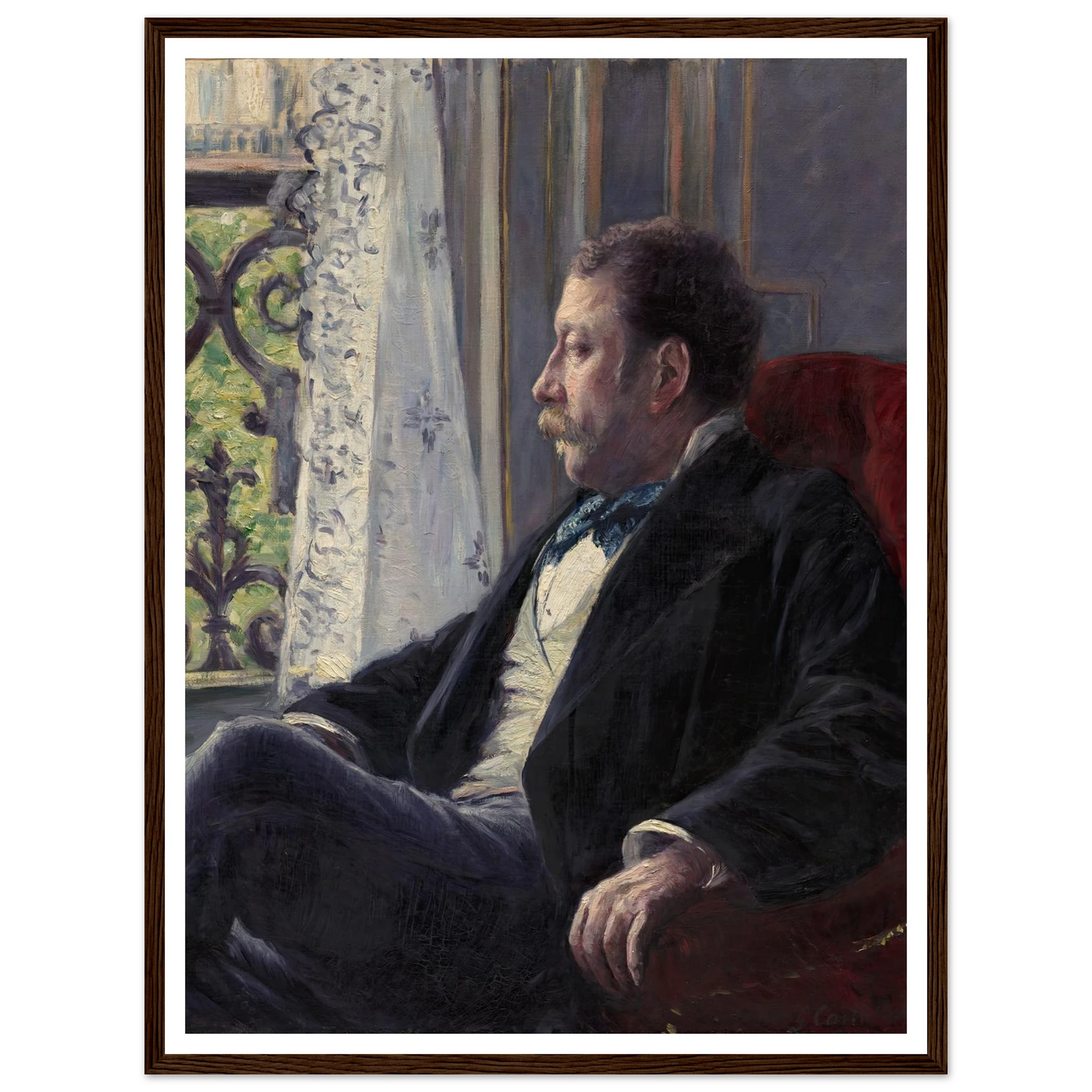 Portrait of a Man (1880) Art Print | Gustave Caillebotte - Framed Poster - 30x40 cm / 12x16″ - Black frame