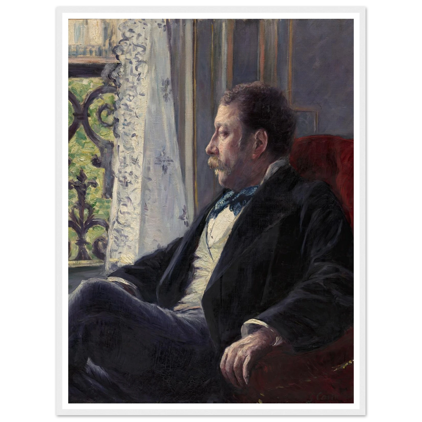 Portrait of a Man (1880) Art Print | Gustave Caillebotte - Framed Poster - 30x40 cm / 12x16″ - Black frame
