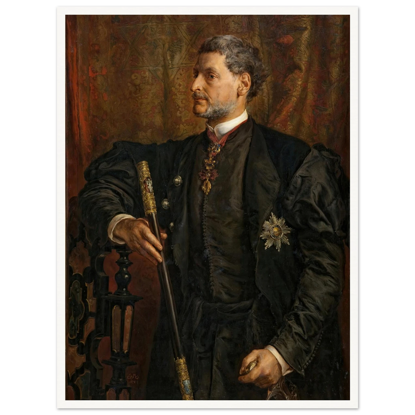 Portrait of Alfred Potocki (1879) Art Print | Jan Matejko - Framed Poster - 30x40 cm / 12x16″ - Black frame