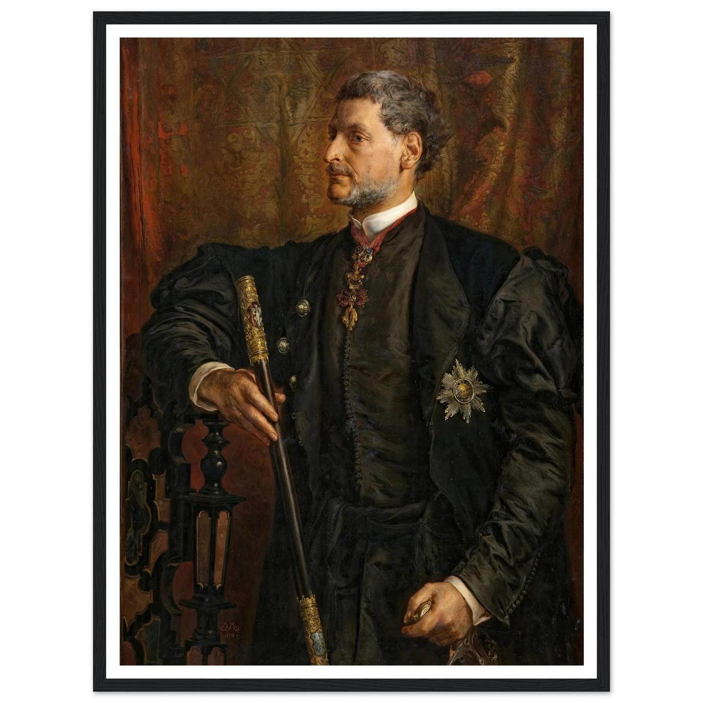 Portrait of Alfred Potocki (1879) Art Print | Jan Matejko - Framed Poster - 30x40 cm / 12x16″ - Black frame
