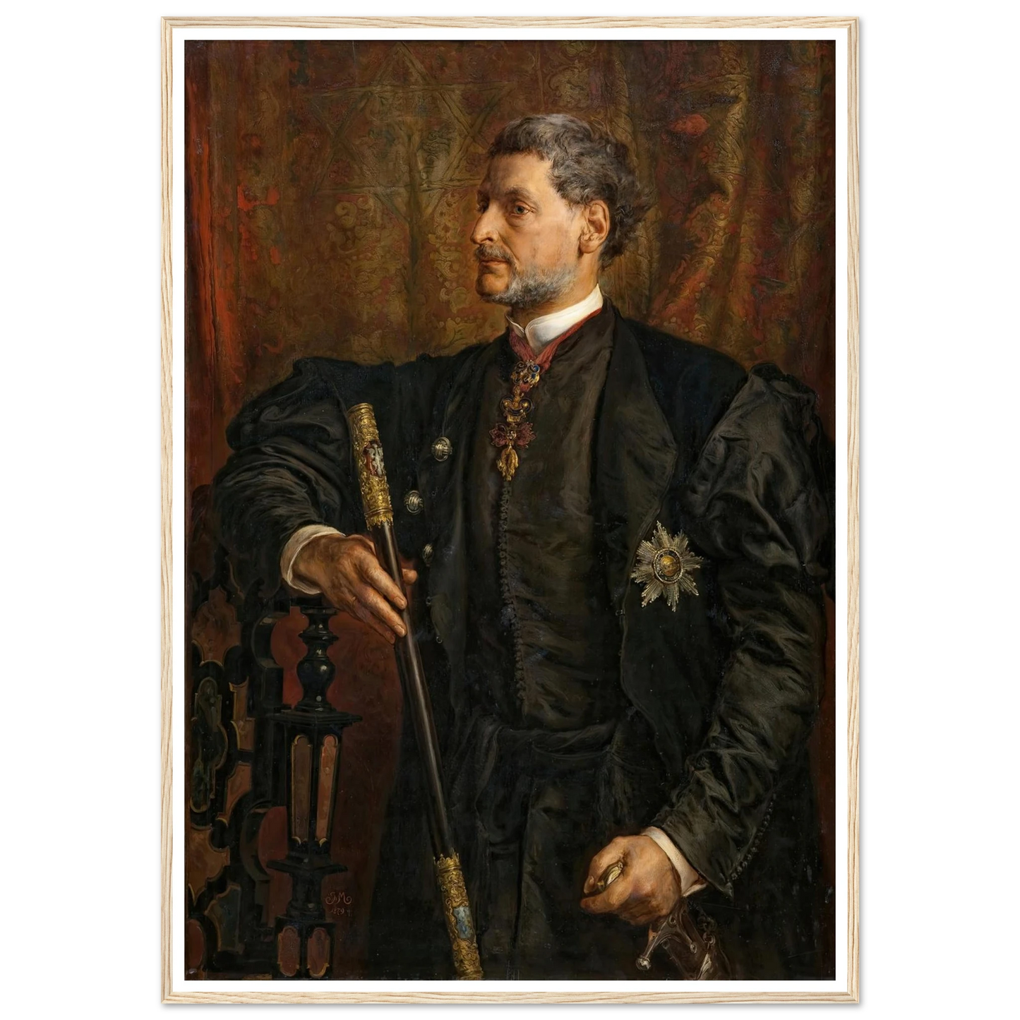 Portrait of Alfred Potocki (1879) Art Print | Jan Matejko - Framed Poster - 30x40 cm / 12x16″ - Black frame