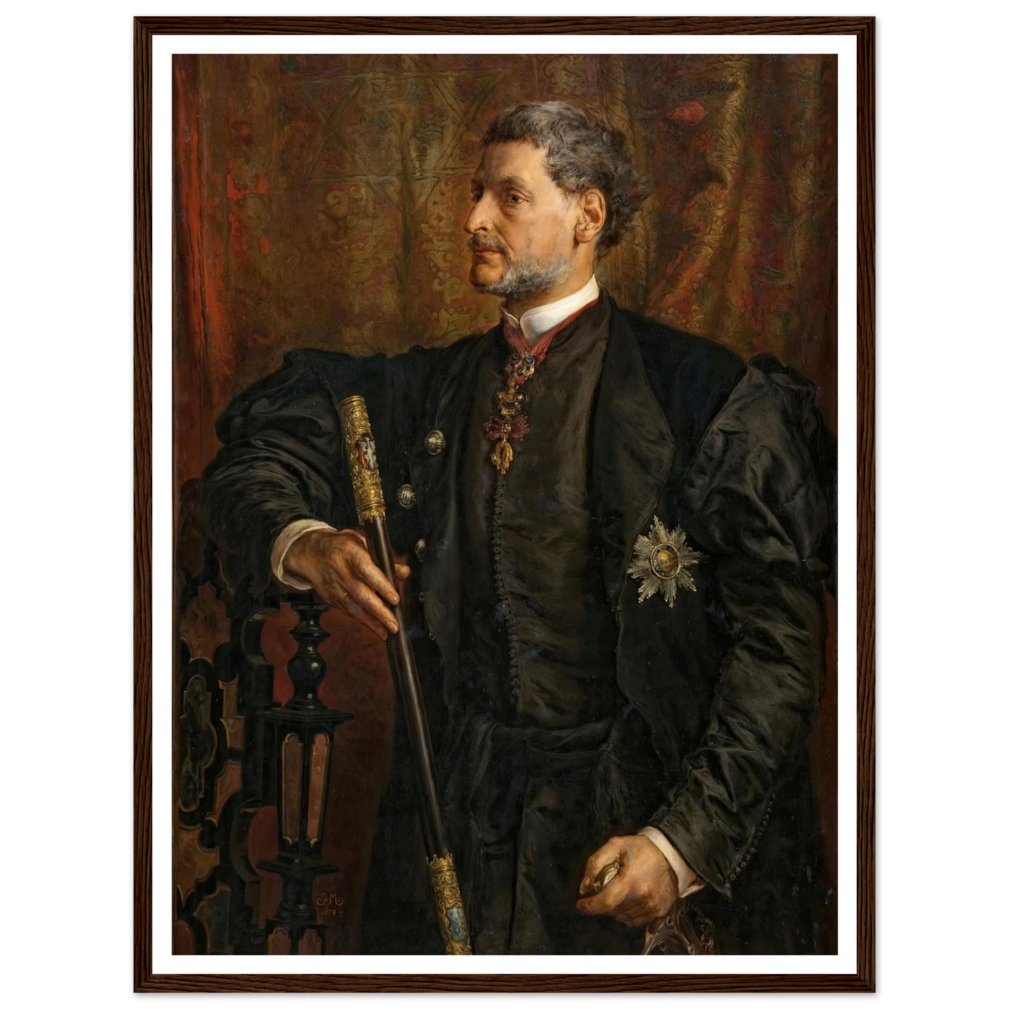 Portrait of Alfred Potocki (1879) Art Print | Jan Matejko - Framed Poster - 30x40 cm / 12x16″ - Black frame