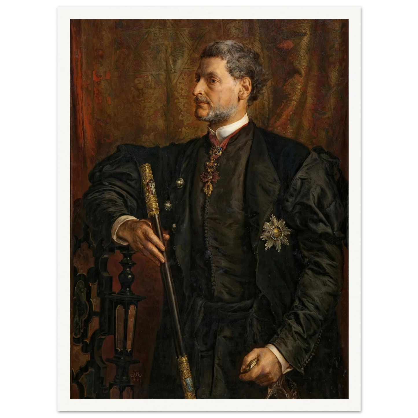 Portrait of Alfred Potocki (1879) Art Print | Jan Matejko - Framed Poster - 30x40 cm / 12x16″ - Black frame