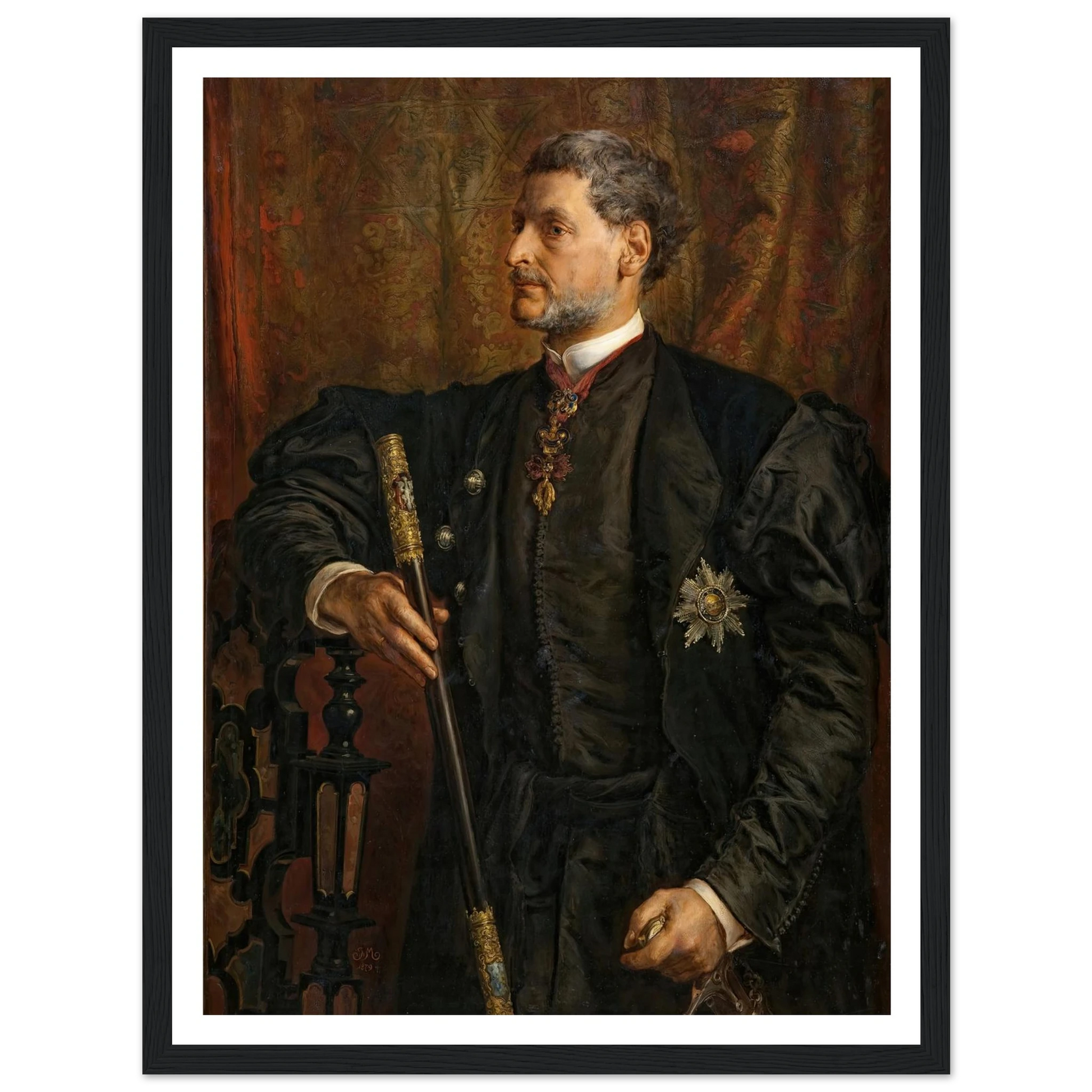 Portrait of Alfred Potocki (1879) Art Print | Jan Matejko - Framed Poster - 30x40 cm / 12x16″ - Black frame