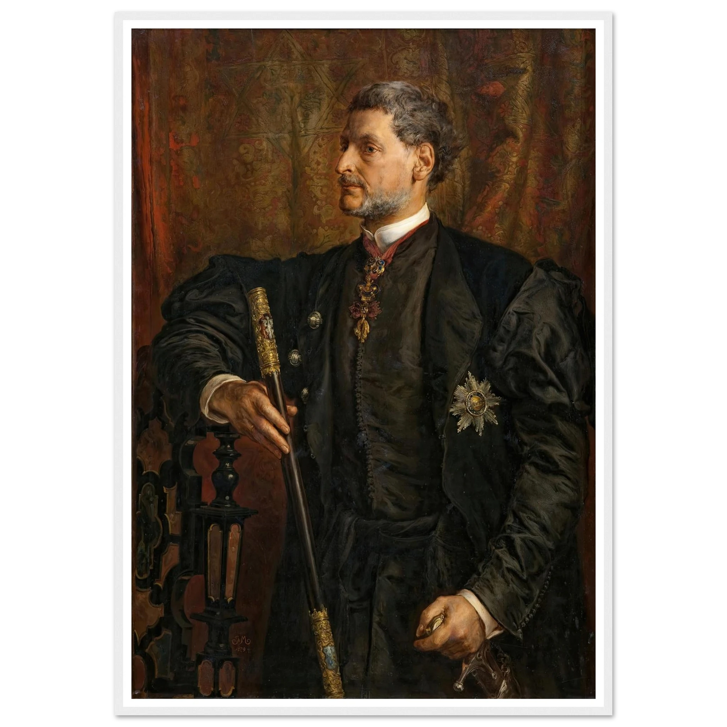 Portrait of Alfred Potocki (1879) Art Print | Jan Matejko - Framed Poster - 30x40 cm / 12x16″ - Black frame
